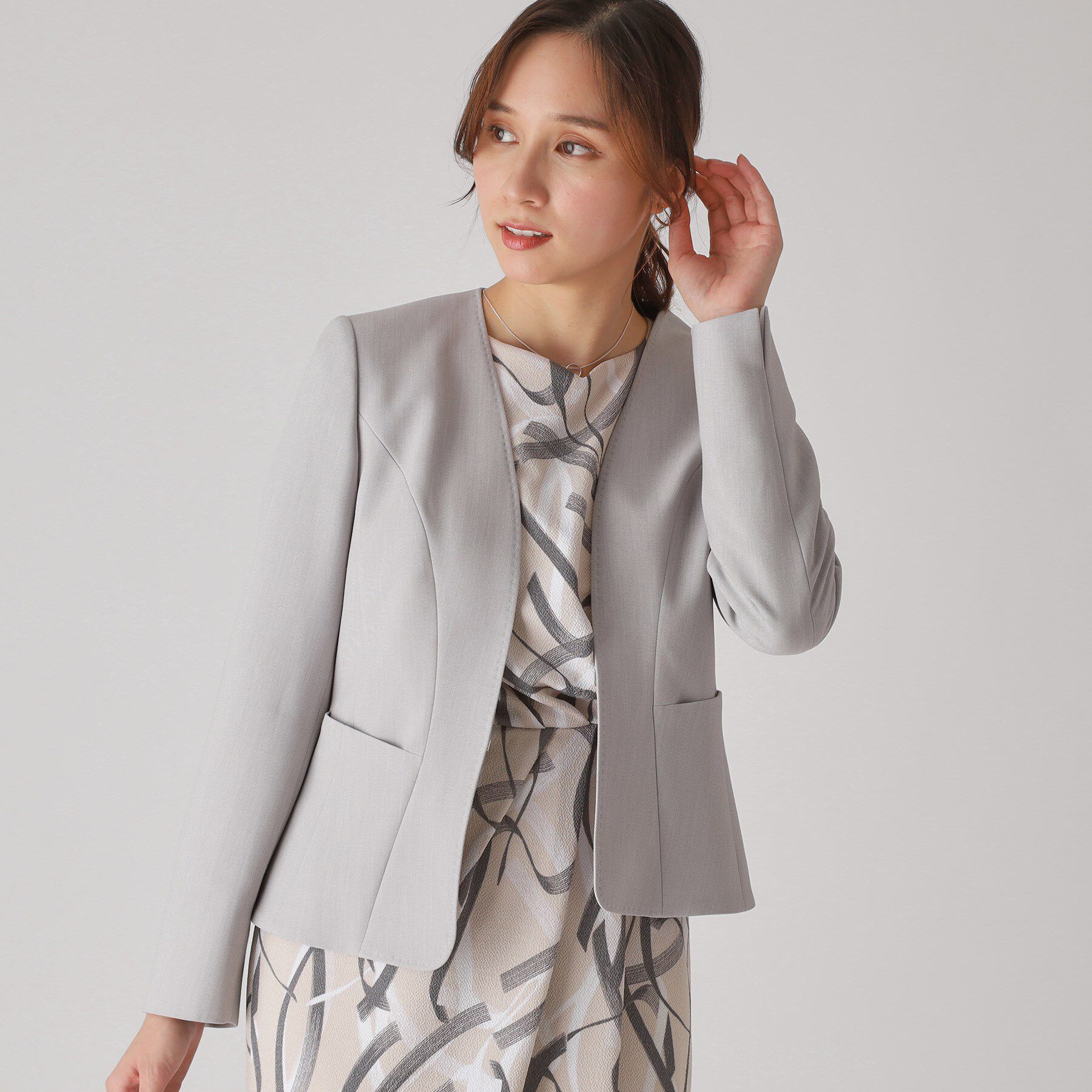 COUP DE CHANCE「【洗える／日本製】カラーレスジャケット」|ノーカラージャケット|