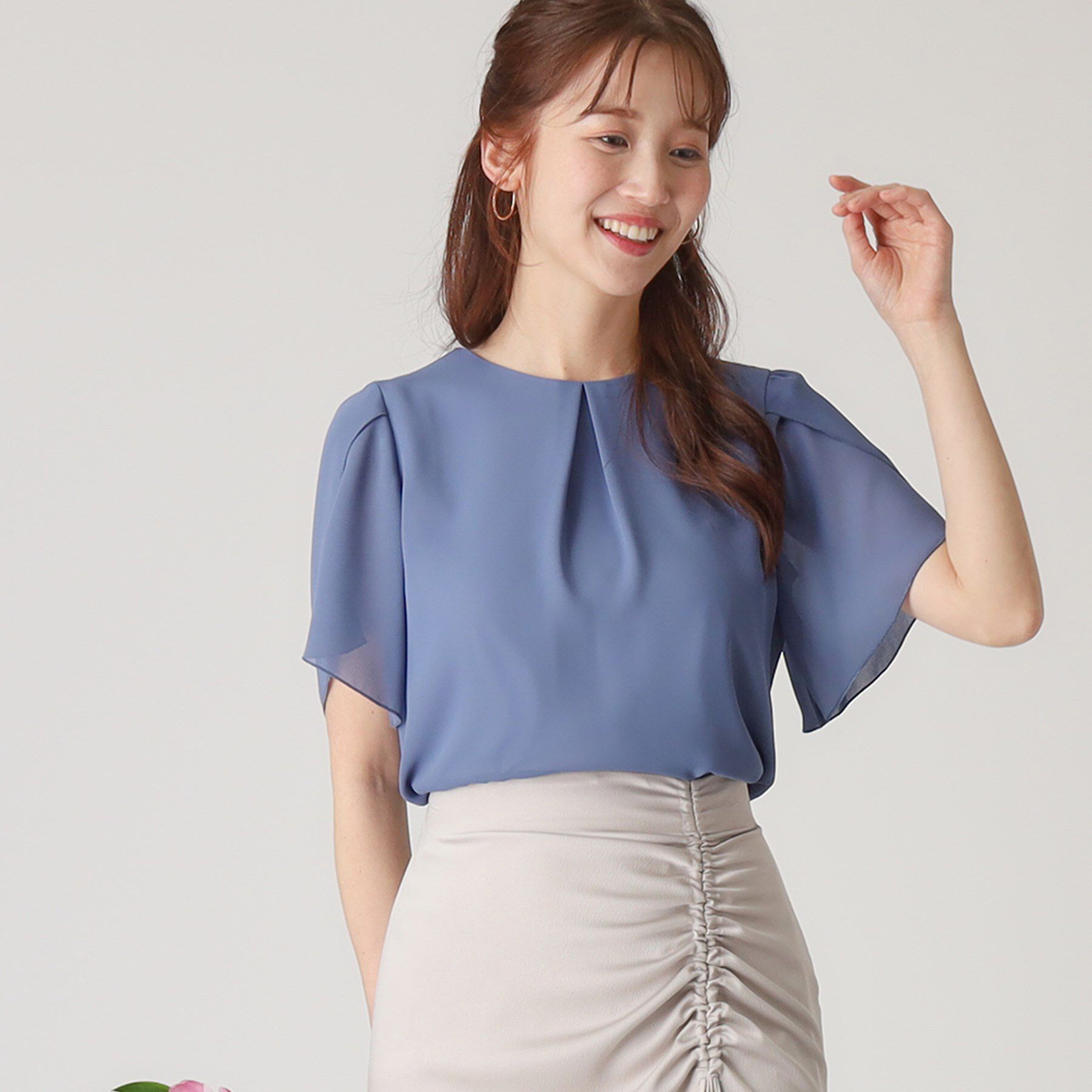 COUP DE CHANCE「【洗える／日本製】チューリップ袖ブラウス」|シャツ・ブラウス|