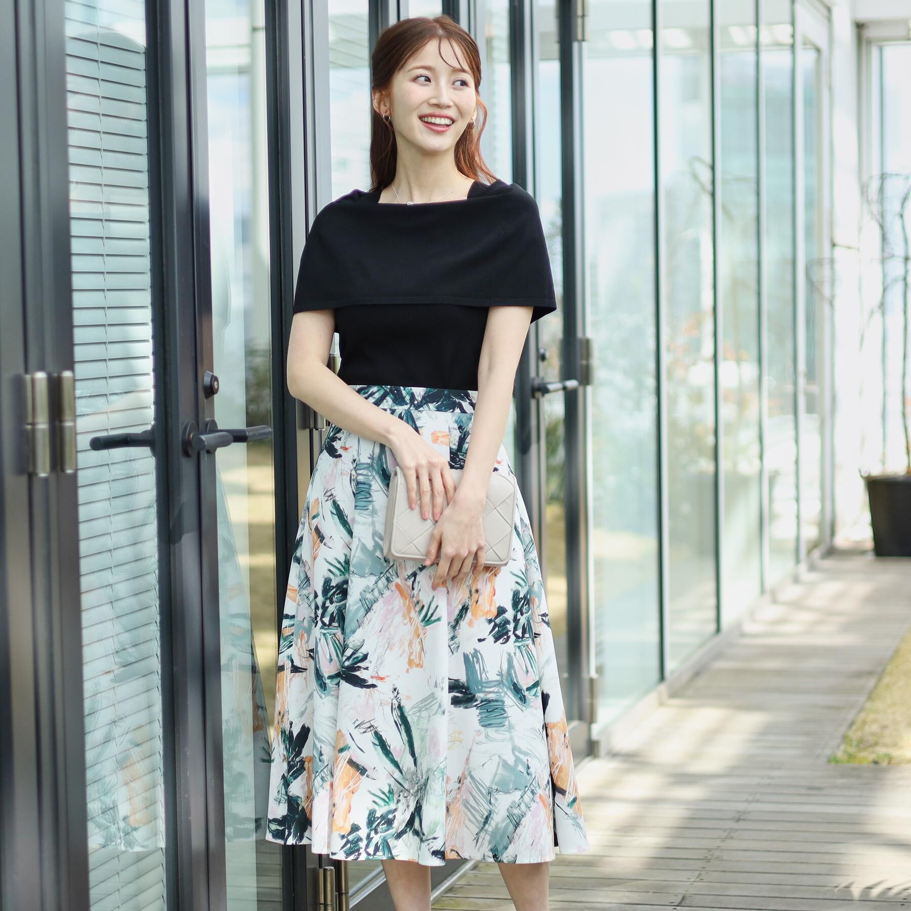 COUP DE CHANCE「【洗える／日本製】プリント柄フレアスカート」|スカート|