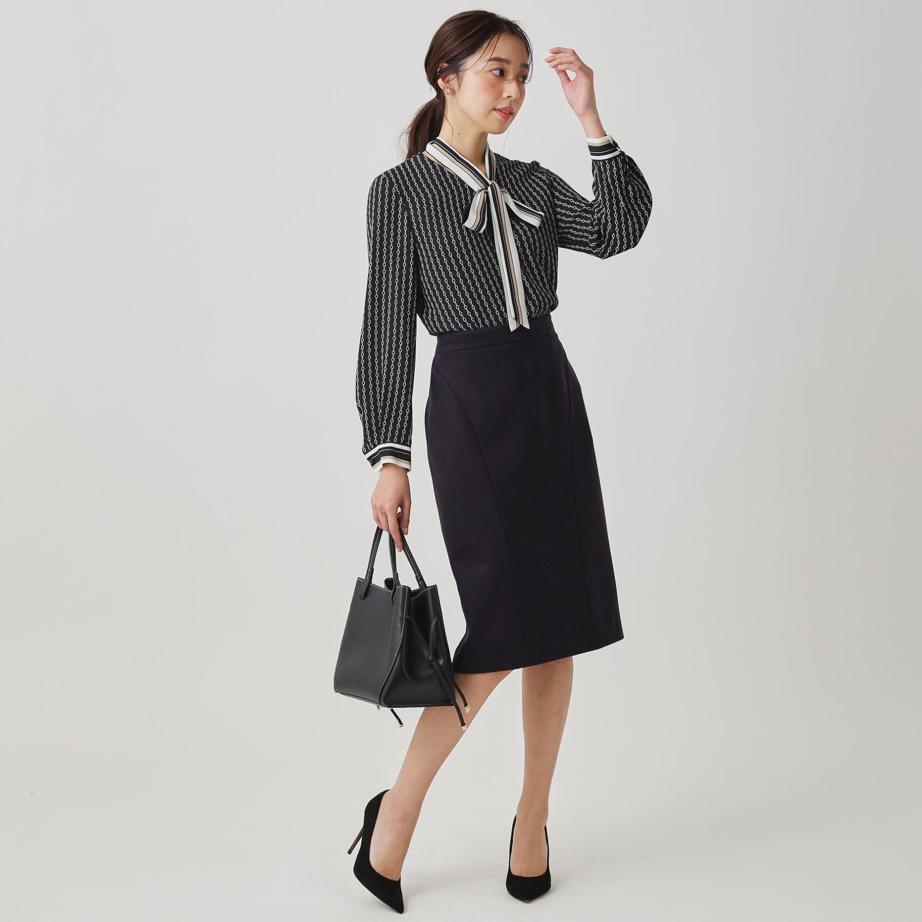 COUP DE CHANCE「【手洗い可／日本製】チェーン柄ブラウス」|シャツ・ブラウス|