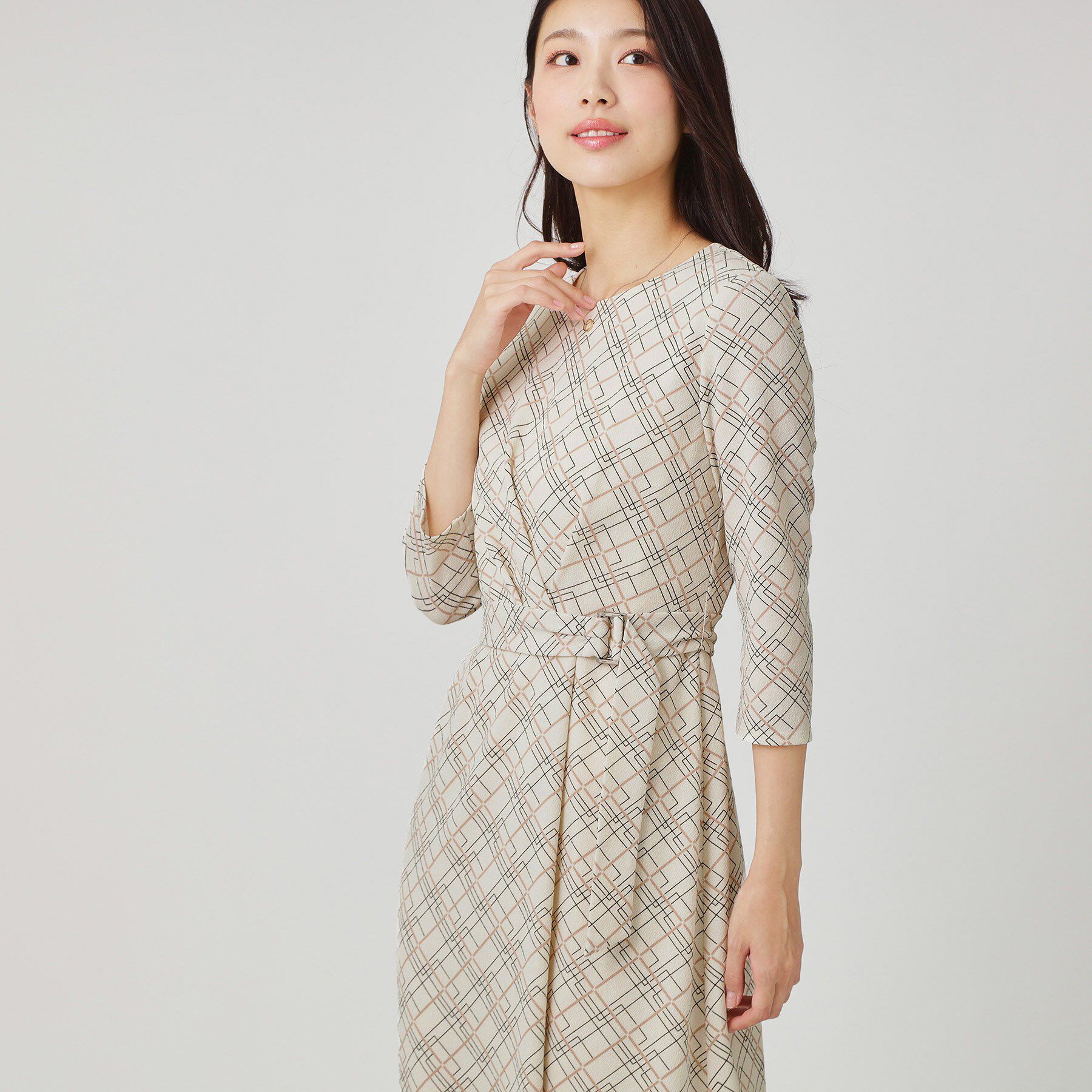 COUP DE CHANCE「【手洗い可／日本製】ジャージ素材のプリント柄ワンピース」|ワンピース|