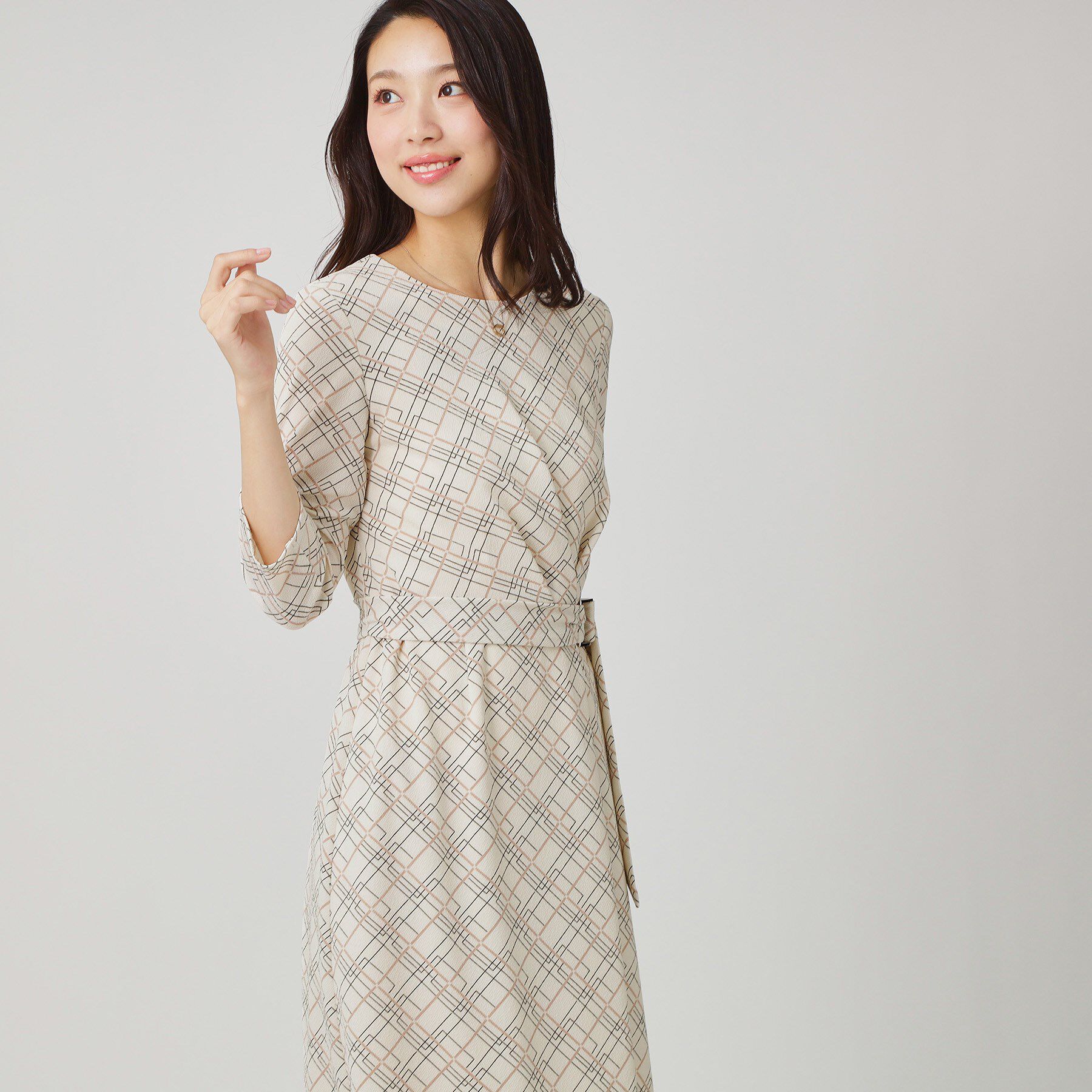 COUP DE CHANCE「【手洗い可／日本製】ジャージ素材のプリント柄ワンピース」|ワンピース|