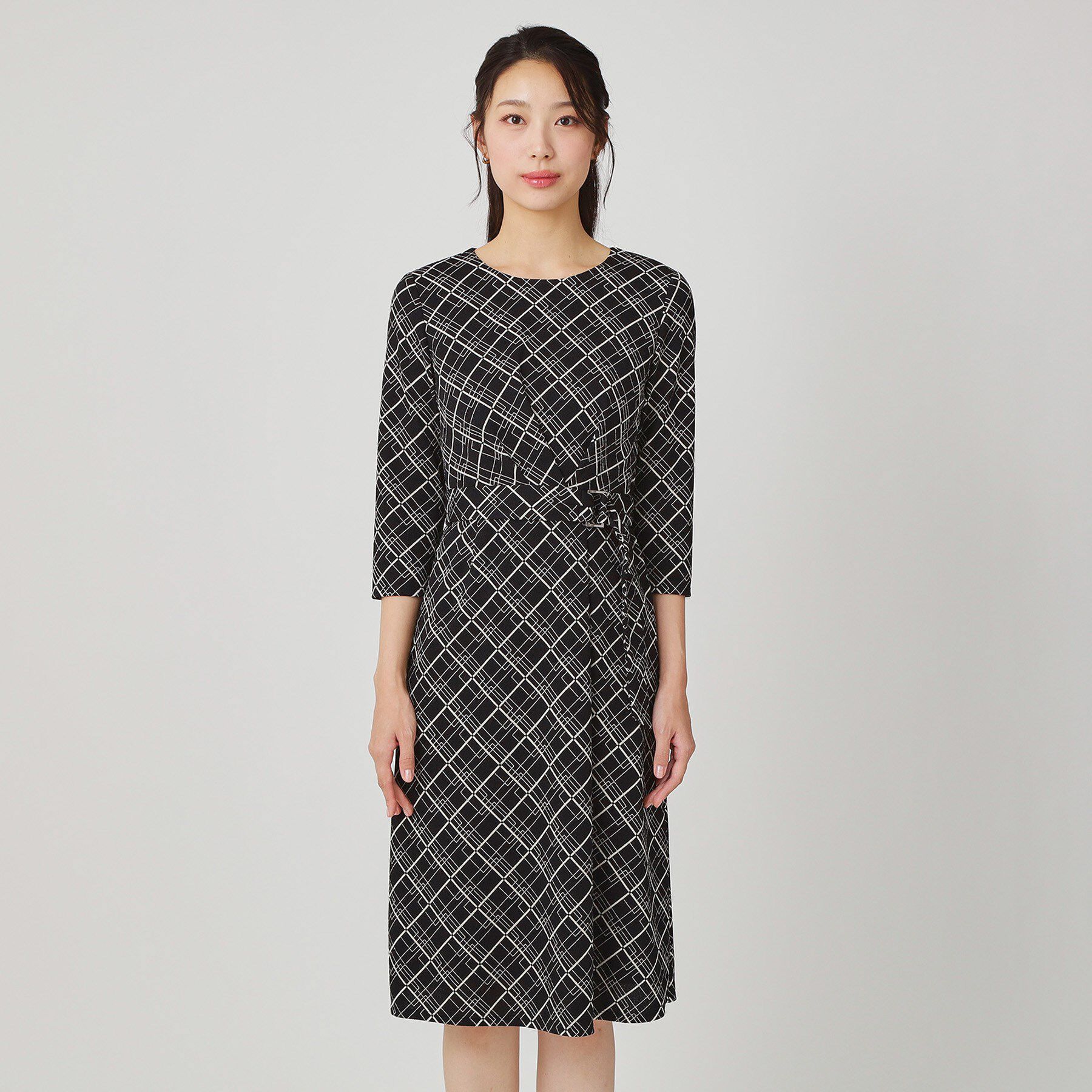 COUP DE CHANCE「【手洗い可／日本製】ジャージ素材のプリント柄ワンピース」|ワンピース|