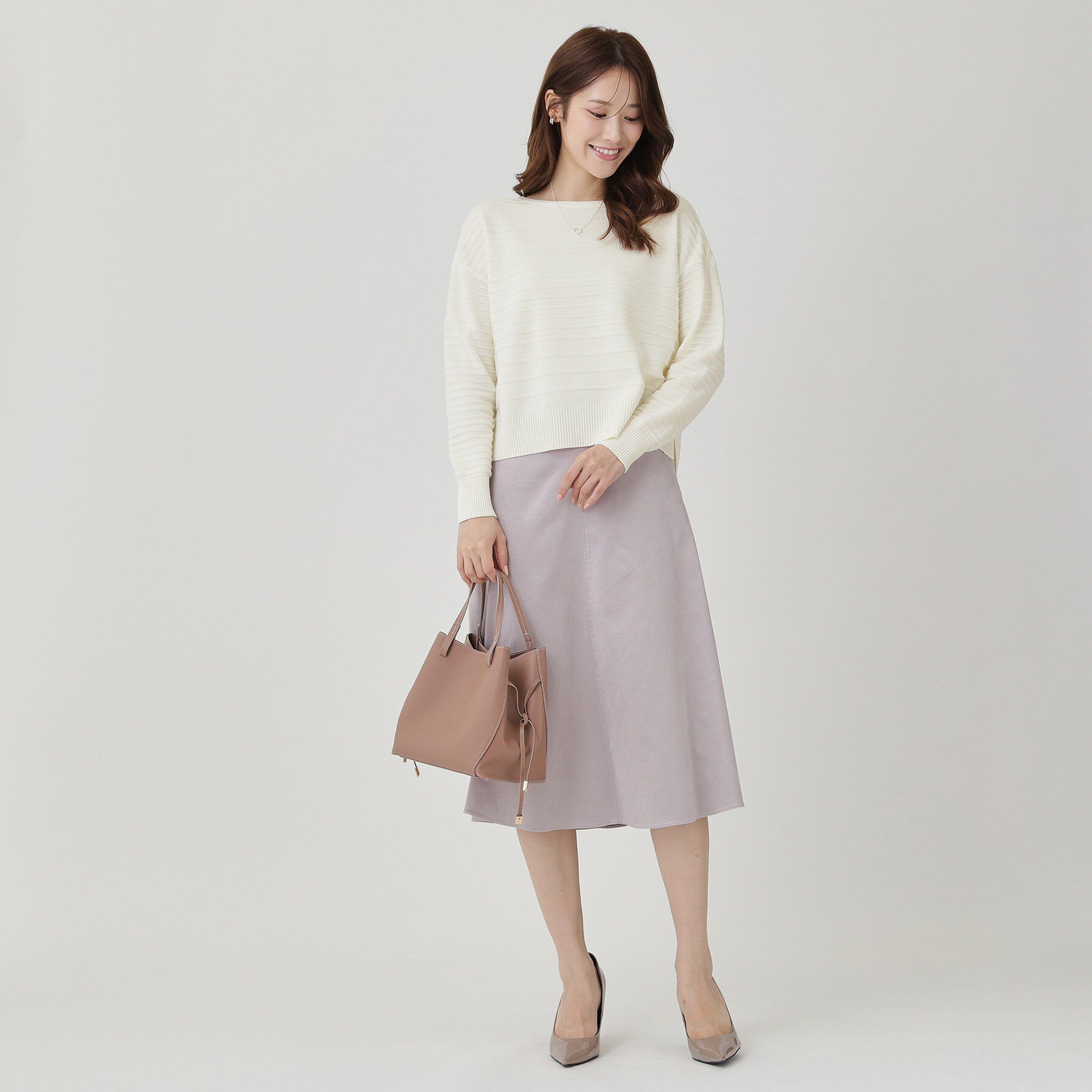 COUP DE CHANCE「【手洗い可／日本製】地柄ボーダーのニットトップス」|ニット・セーター|