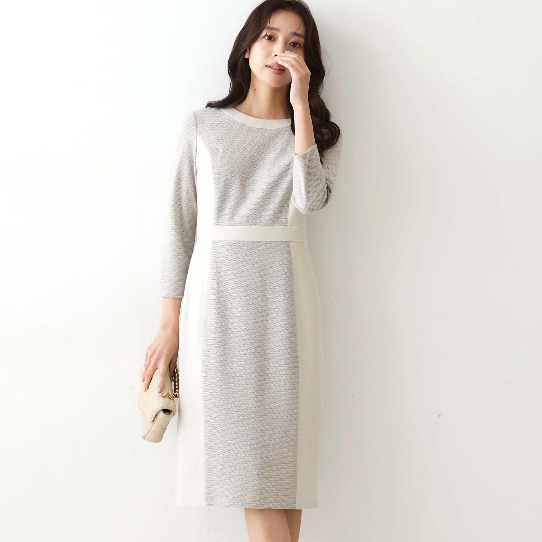 COUP DE CHANCE「【日本製／ラメ混】ジャージ素材タイトシルエットワンピース」|ワンピース|