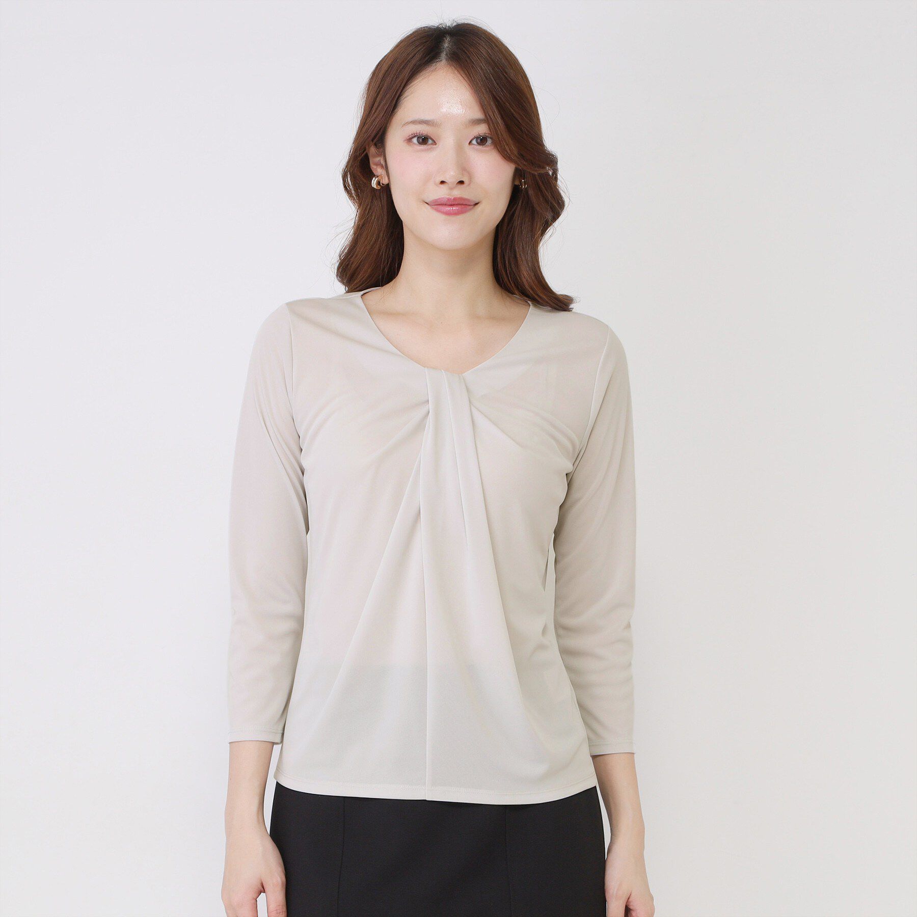 COUP DE CHANCE「【手洗い可／日本製／7分袖／ジャケットイン】しなやかな落ち感のカットソー」|Tシャツ・カットソー|