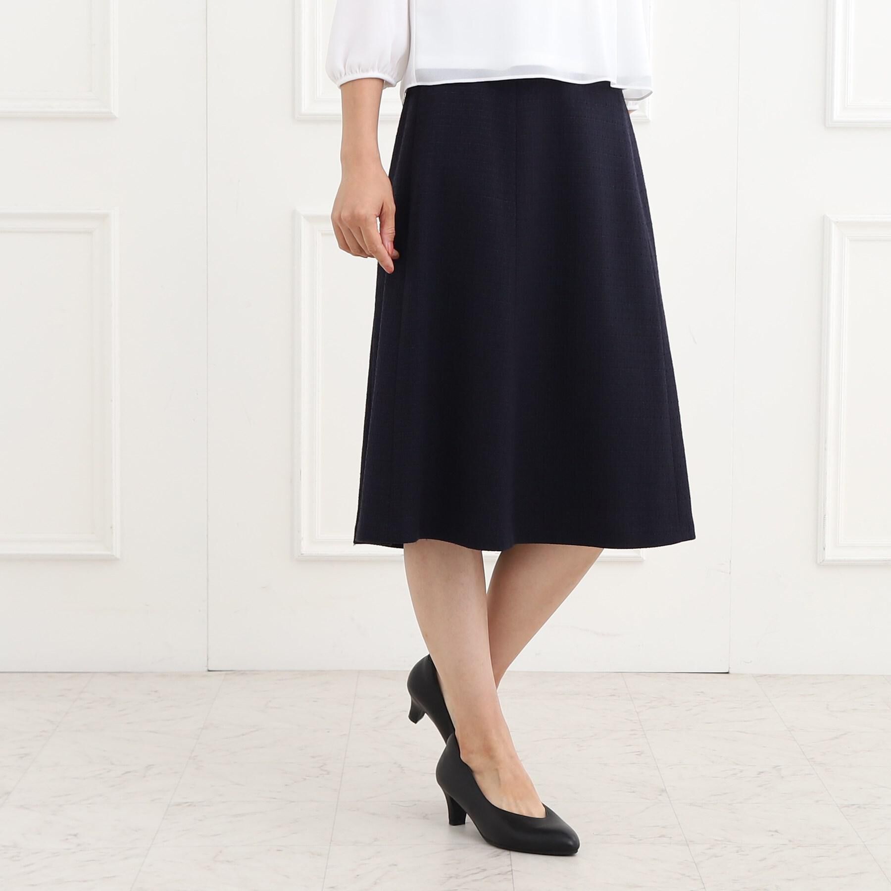 Reflect「【フォーマル/セットアップ可】ツイードスカート」|スカート|ネイビー(094)