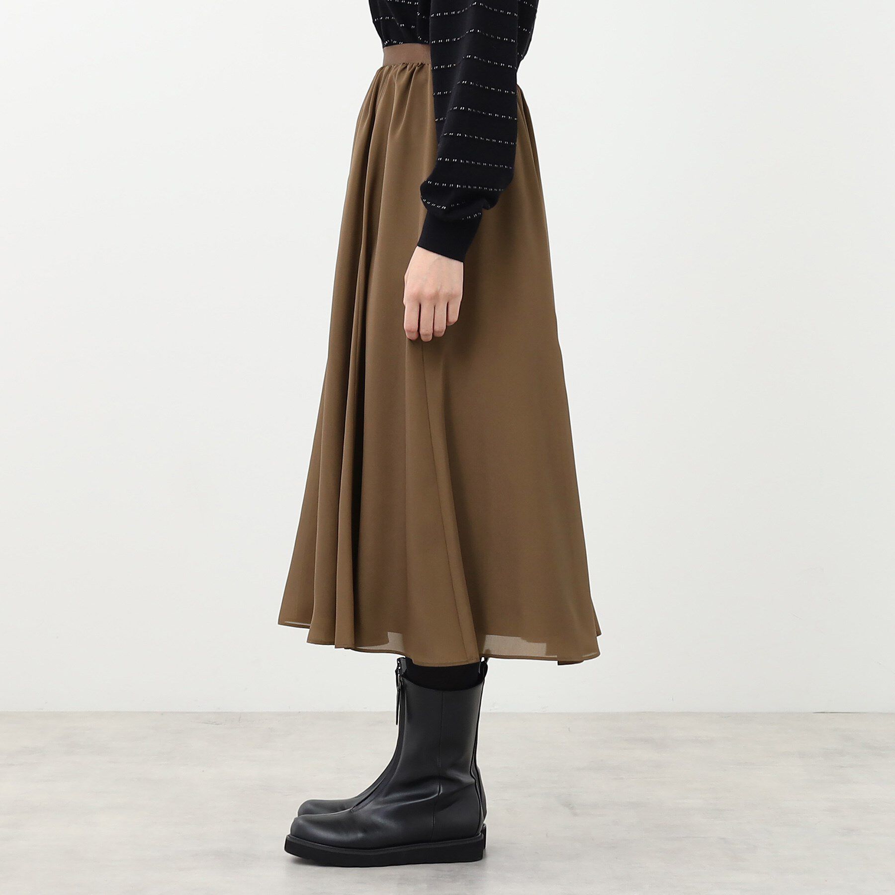 Reflect「【手洗い可/ウエスト総ゴム仕様】フリュイドシフォンスカート」|スカート|