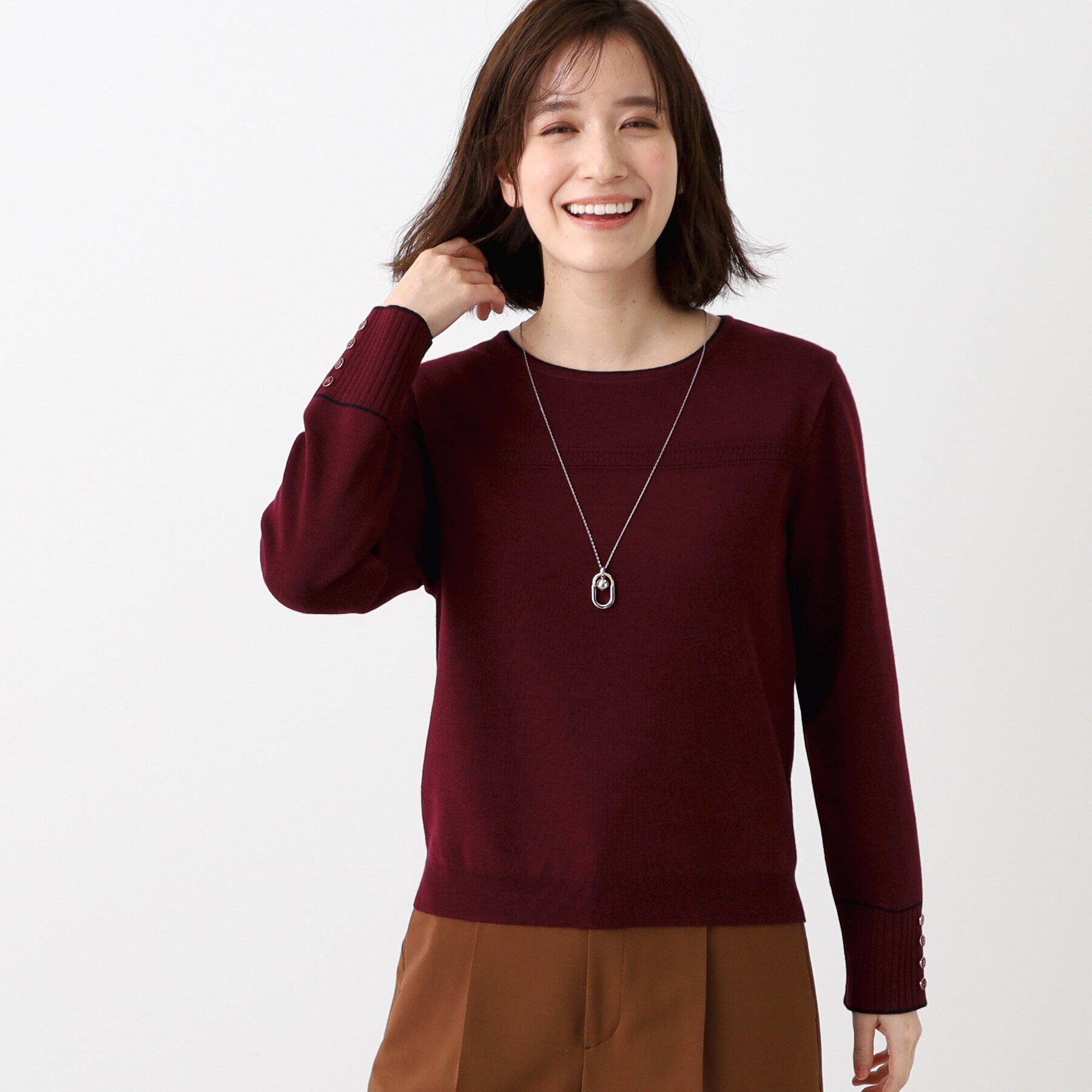 Reflect「【手洗い可】カフス風デザインニット」|ニット・セーター|