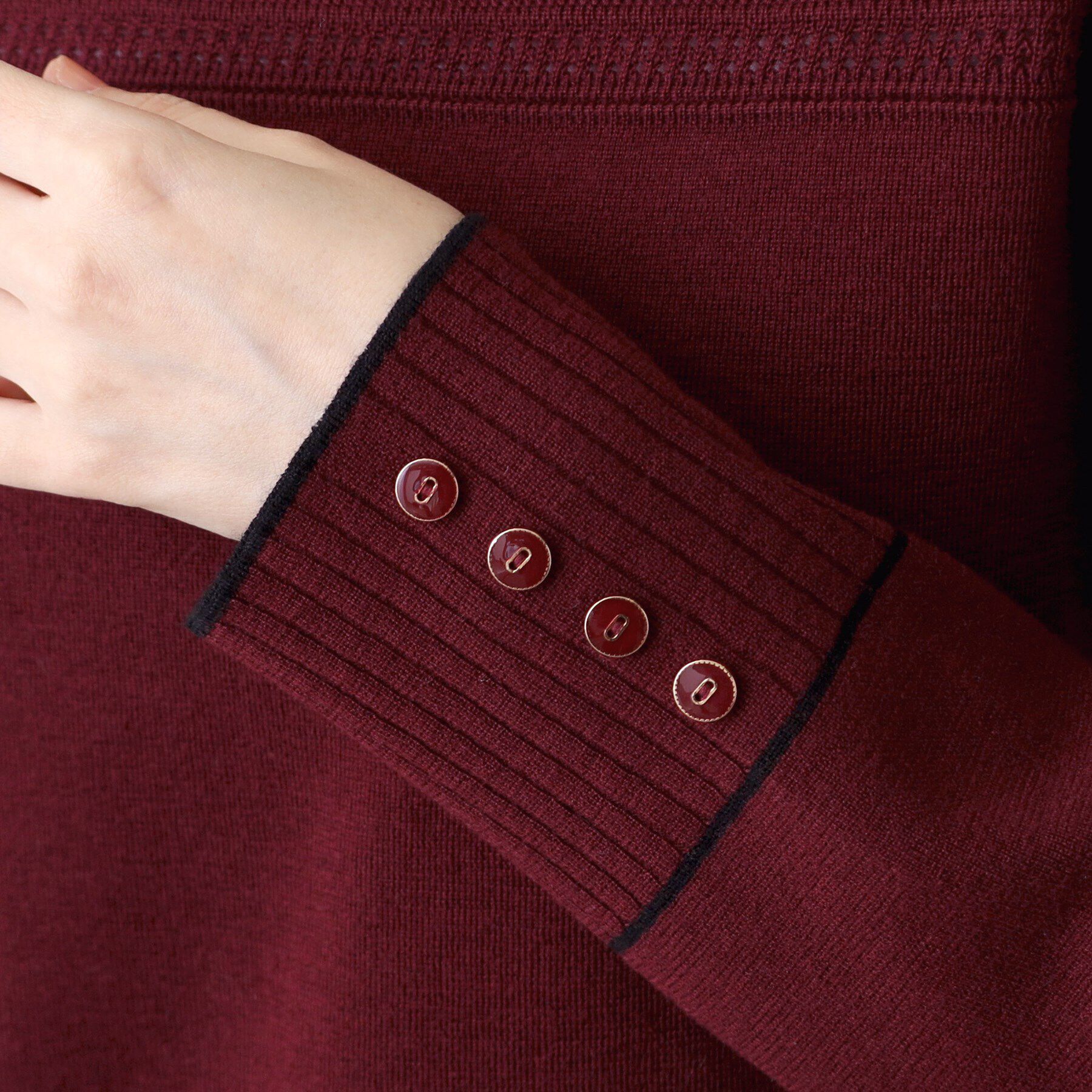 Reflect「【手洗い可】カフス風デザインニット」|ニット・セーター|