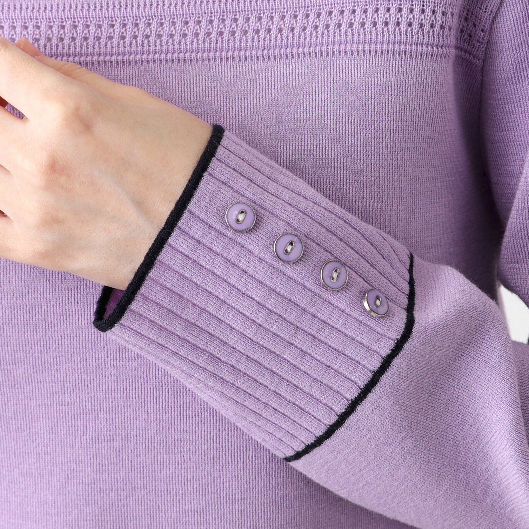 Reflect「【手洗い可】カフス風デザインニット」|ニット・セーター|