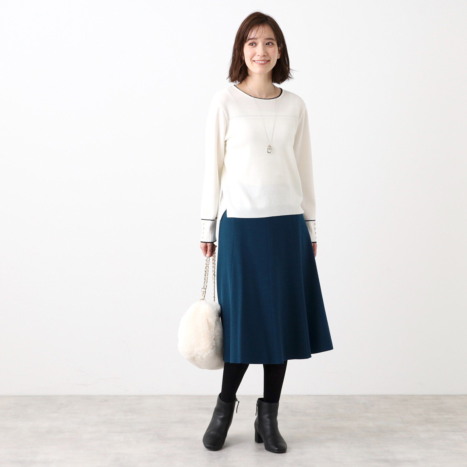 Reflect「【手洗い可】カフス風デザインニット」|ニット・セーター|