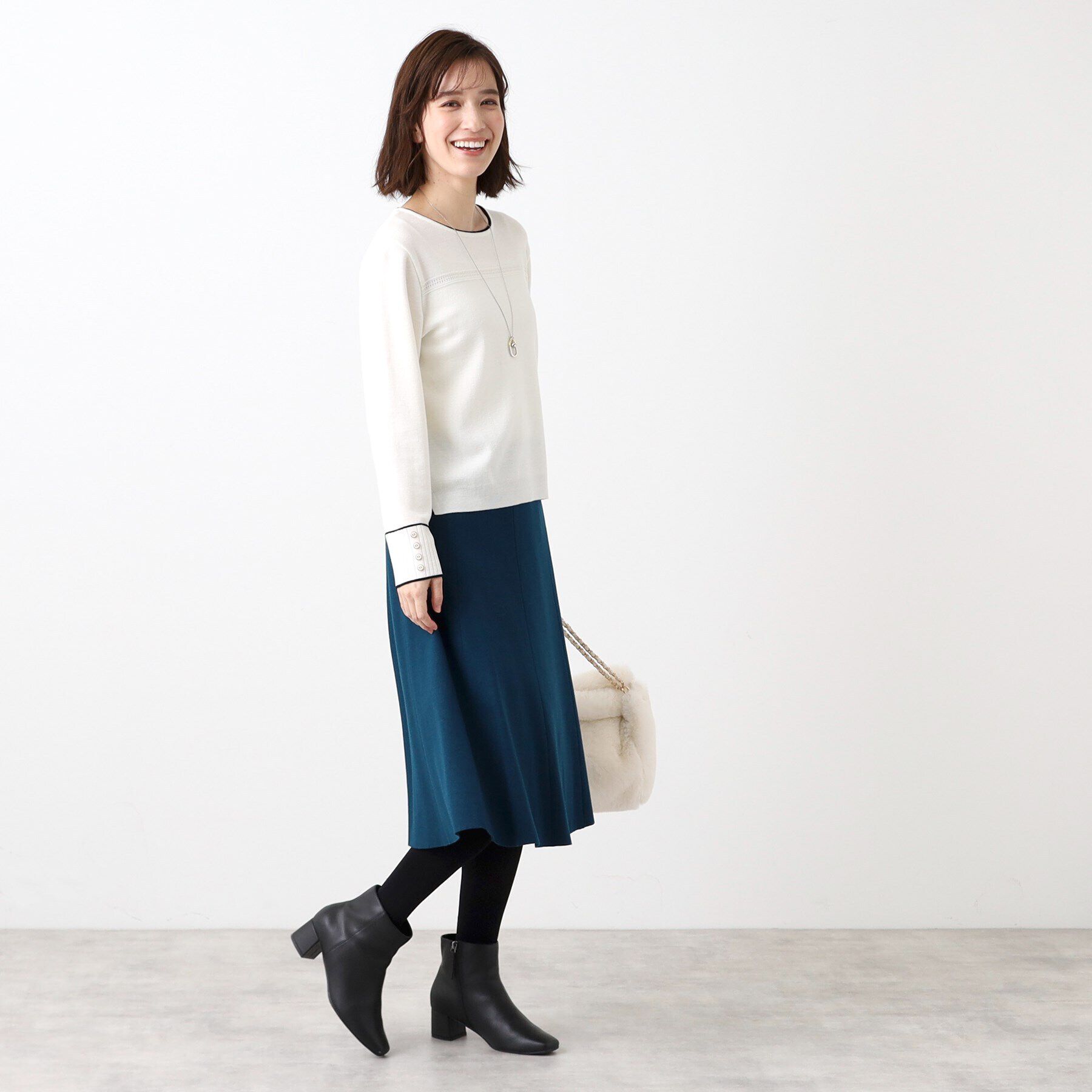 Reflect「【手洗い可】カフス風デザインニット」|ニット・セーター|