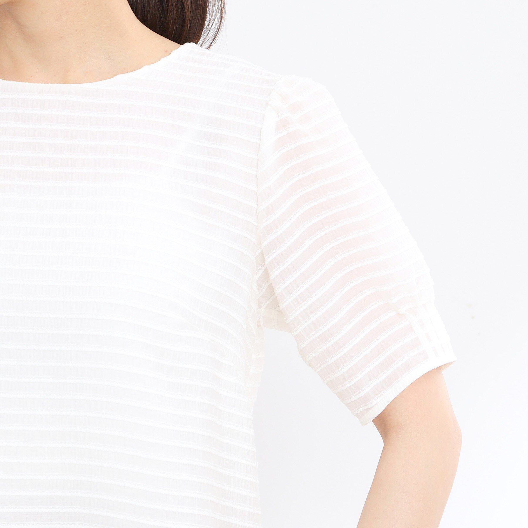 Reflect「【夏SALE／手洗い可】トゥインクルボーダーブラウス」|シャツ・ブラウス|