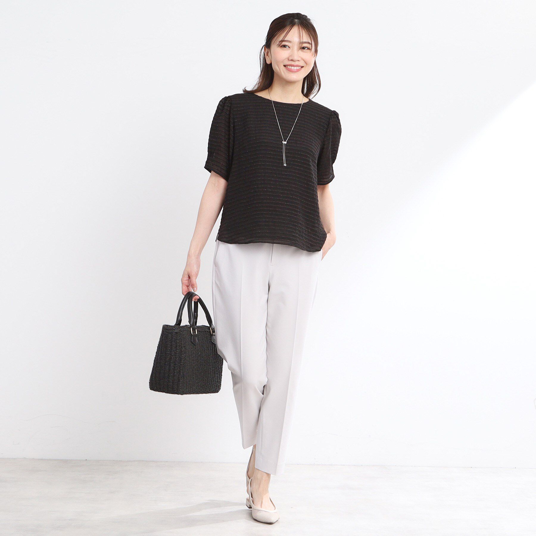 Reflect「【夏SALE／手洗い可】トゥインクルボーダーブラウス」|シャツ・ブラウス|