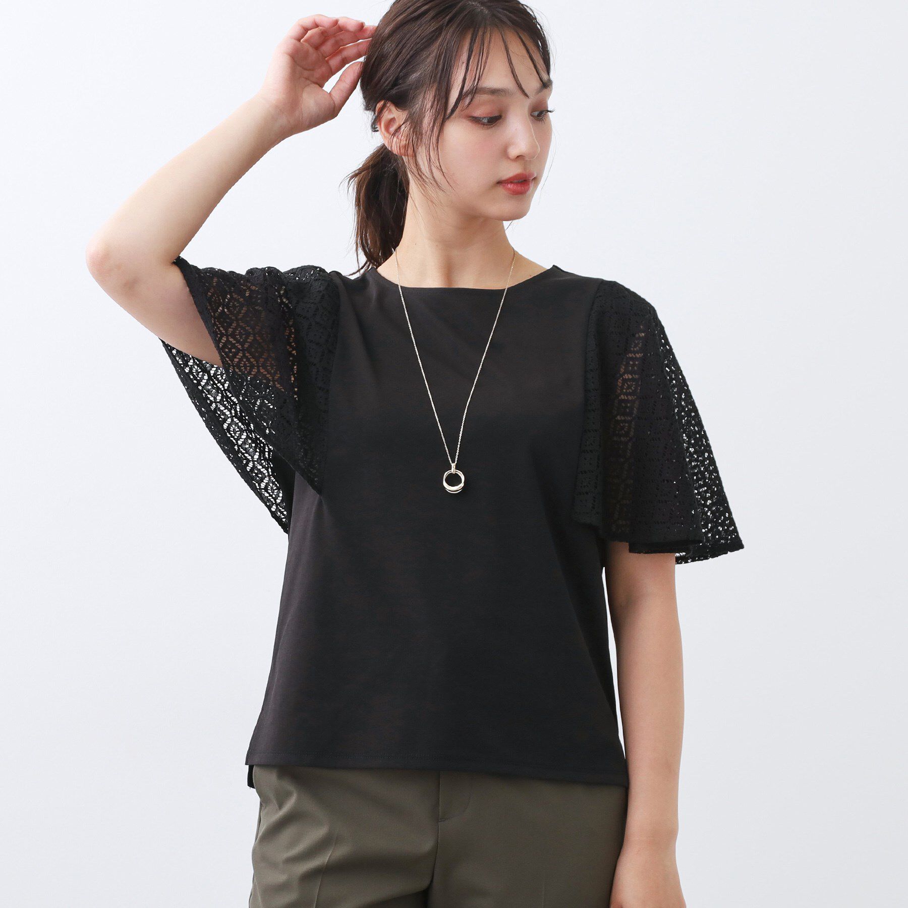 Reflect「幾何レーススリーブプルオーバージャージ」|Tシャツ・カットソー|