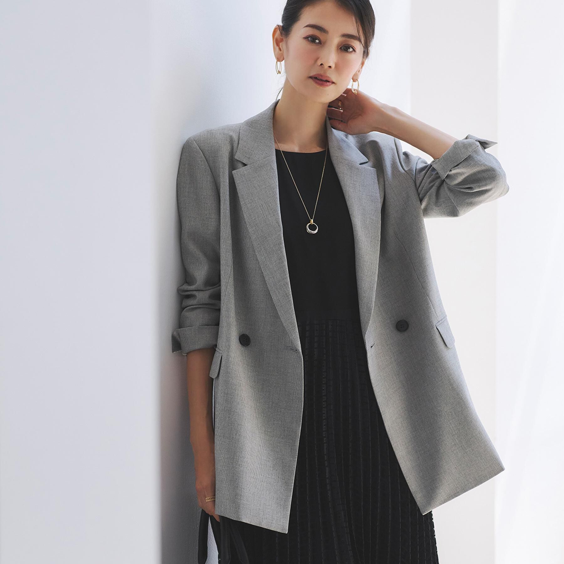 Reflect「【単品使いOK◎／ライトアウター／セットアップ可】リラクシーメランジジャケット」|テーラードジャケット|