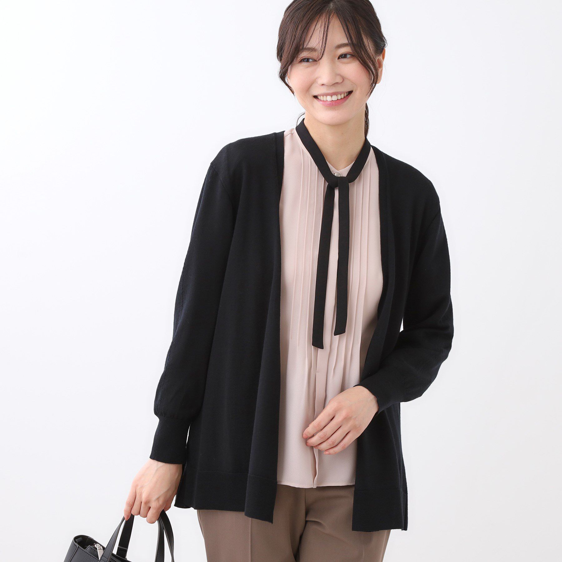 Reflect「【ちくちくしない／アンサンブル可／通勤におすすめ◎】オフボディ着流しカーディガン」|カーディガン|