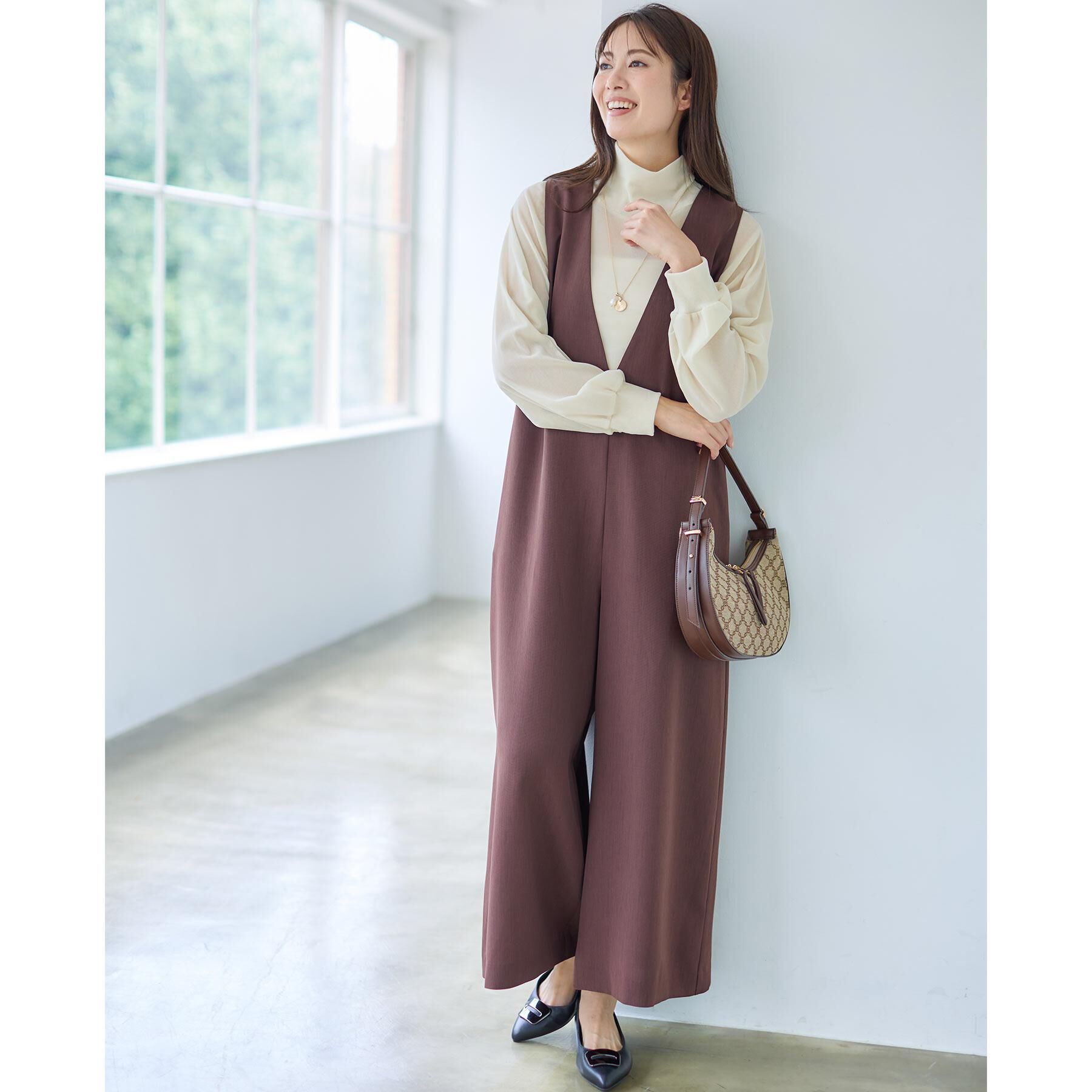 Reflect「【すっきり縦長シルエット】サロペットパンツ」|オールインワン|