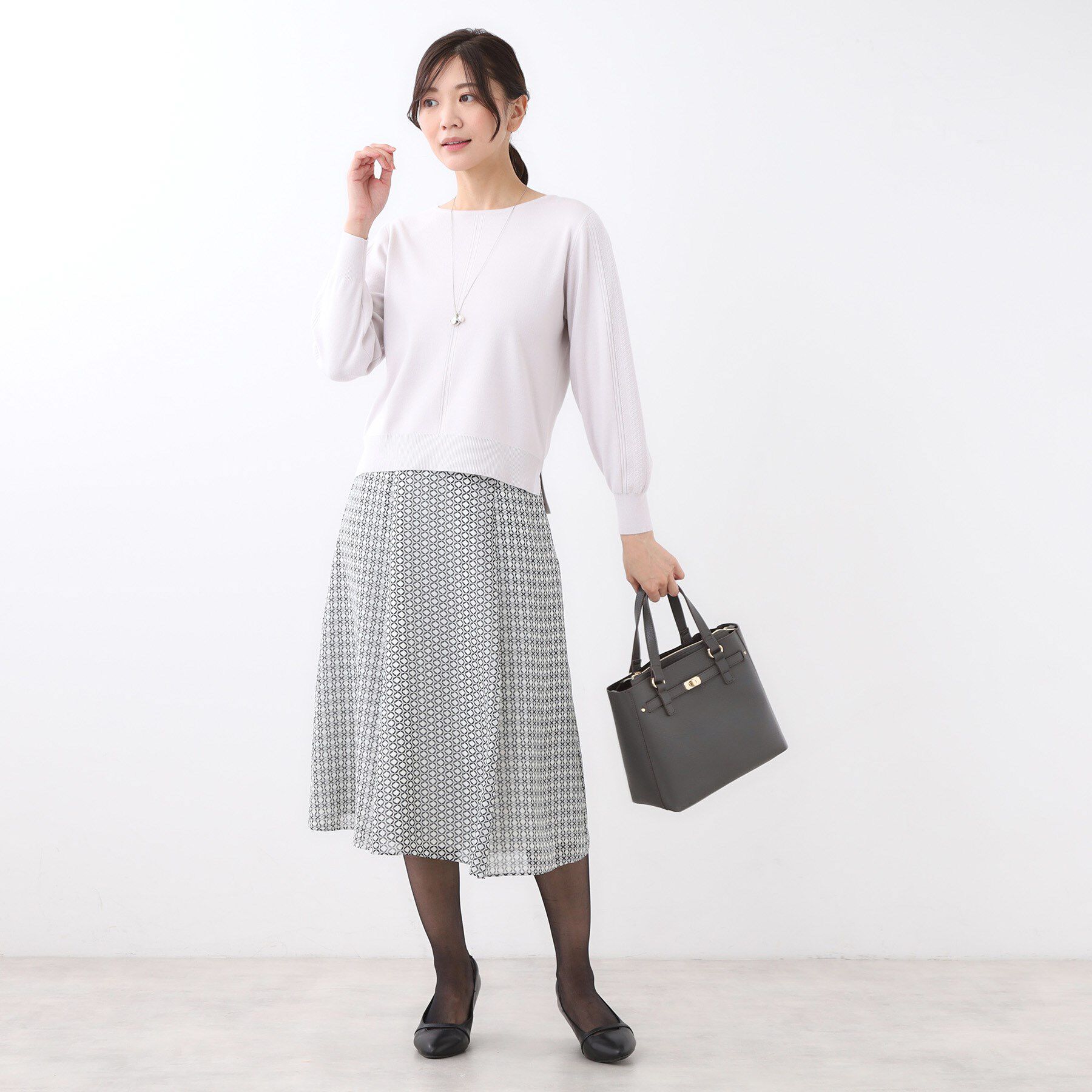 Reflect「【きちんと見え／セットアップ可／通勤におすすめ◎】フレアプリントスカート」|スカート|