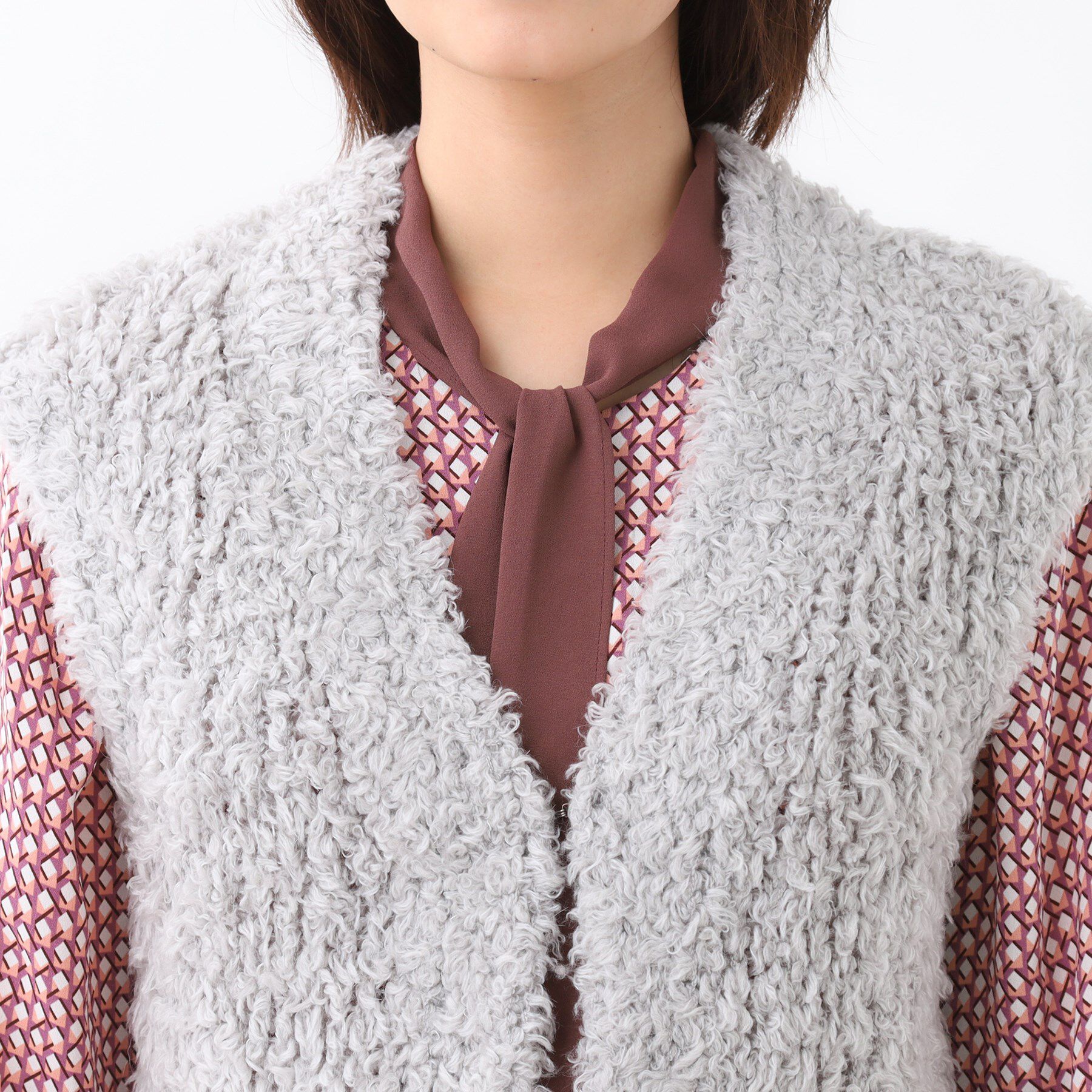 Reflect「【秋映え／ふんわり軽い／ゆったりシルエット】ファンシーヤーンベスト」|ベスト・ジレ|