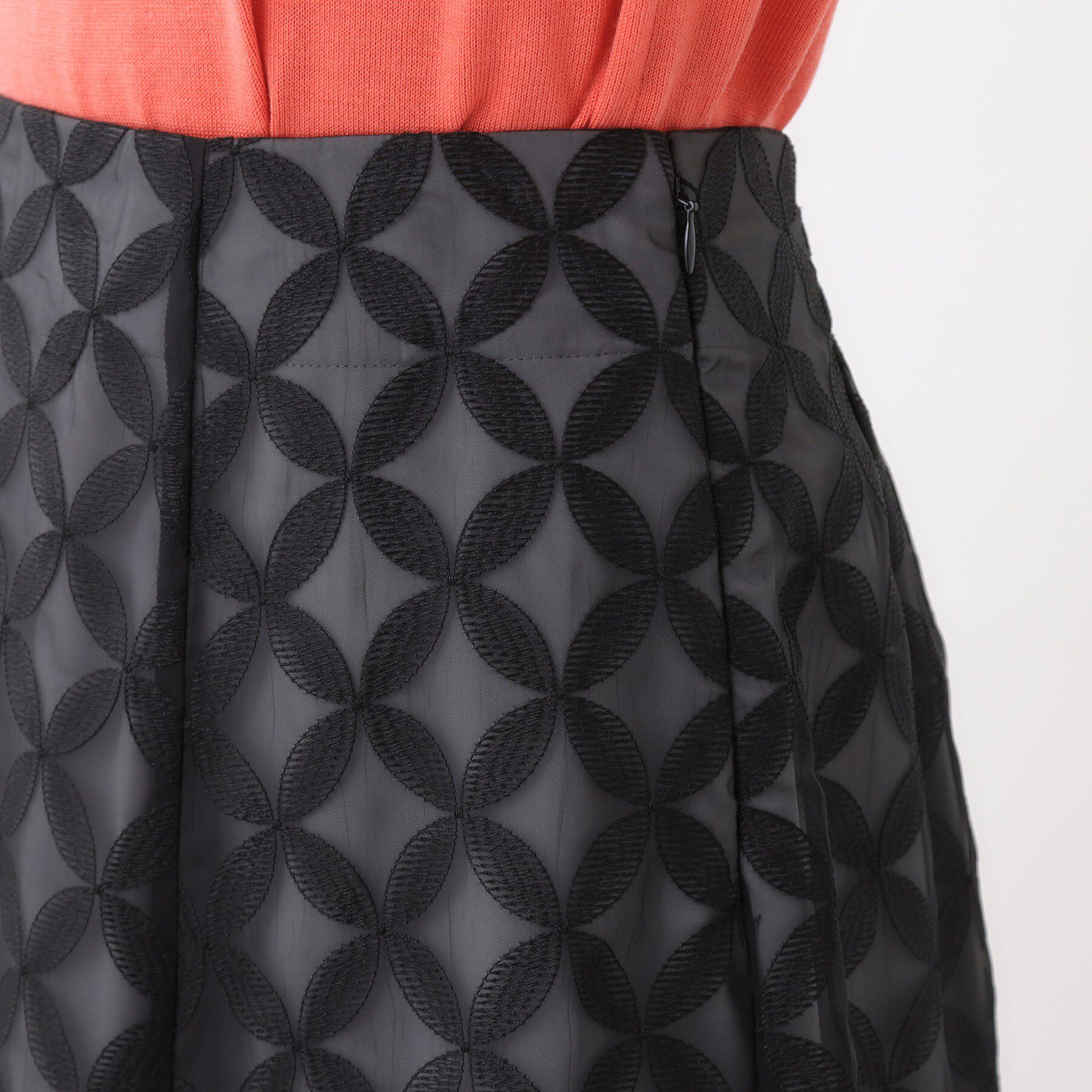 Reflect「【ウエストリボン付き】フラワー柄シアーフレアスカート」|スカート|