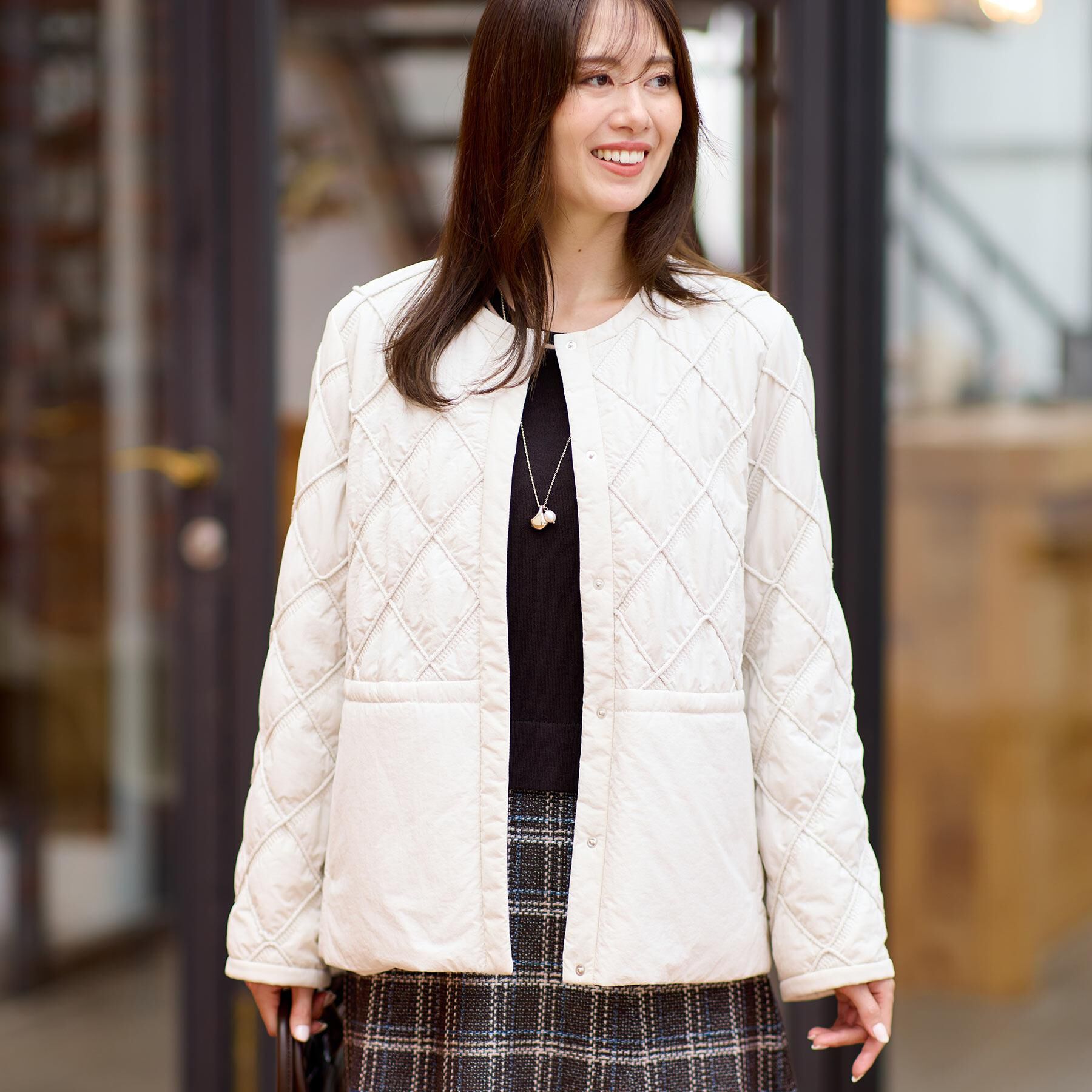 Reflect「【気軽な羽織に◎】中綿キルティングショートコート」|ダウン|