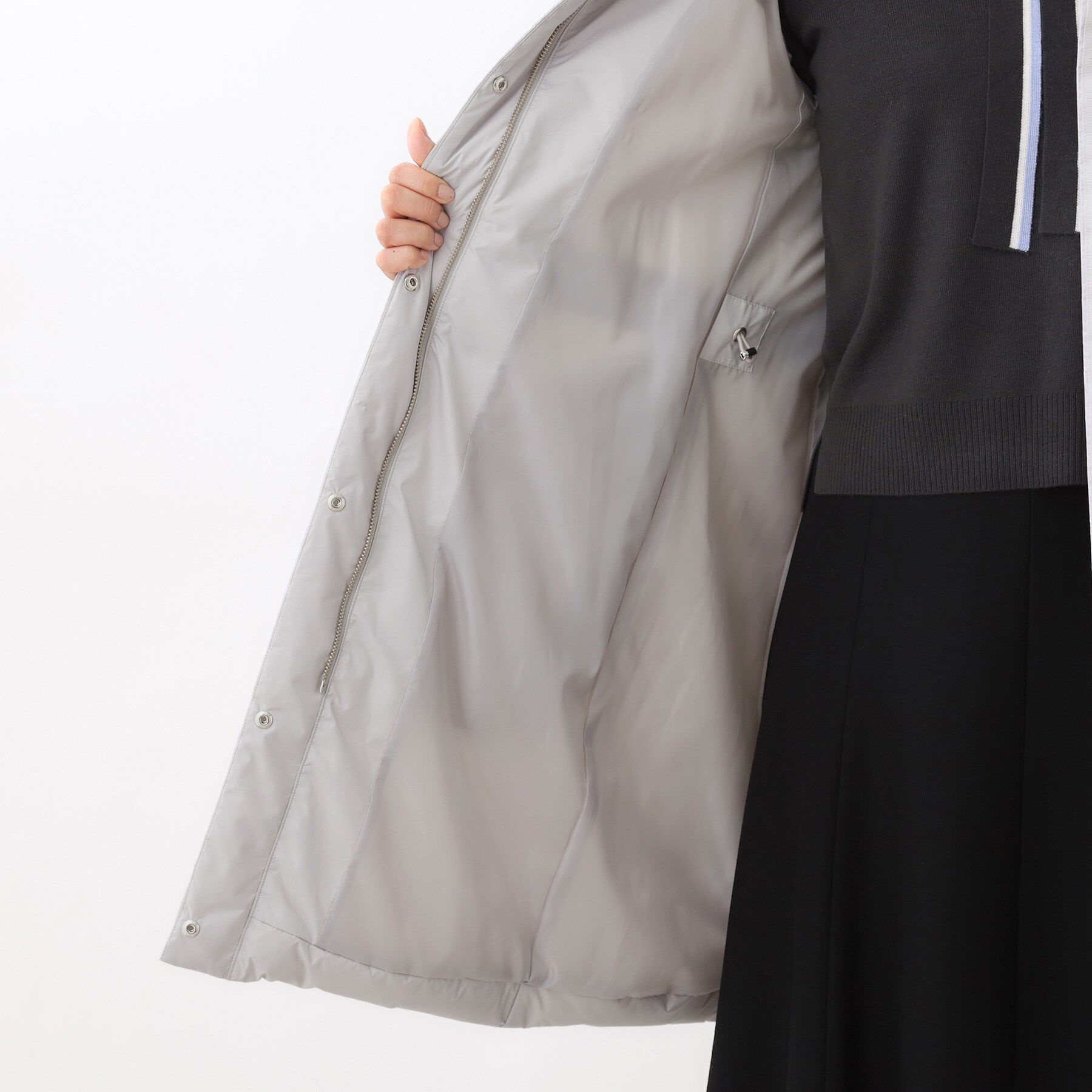 Reflect「【定番人気／ウエスト調整可】フーデッドロングダウンコート」|ダウン|