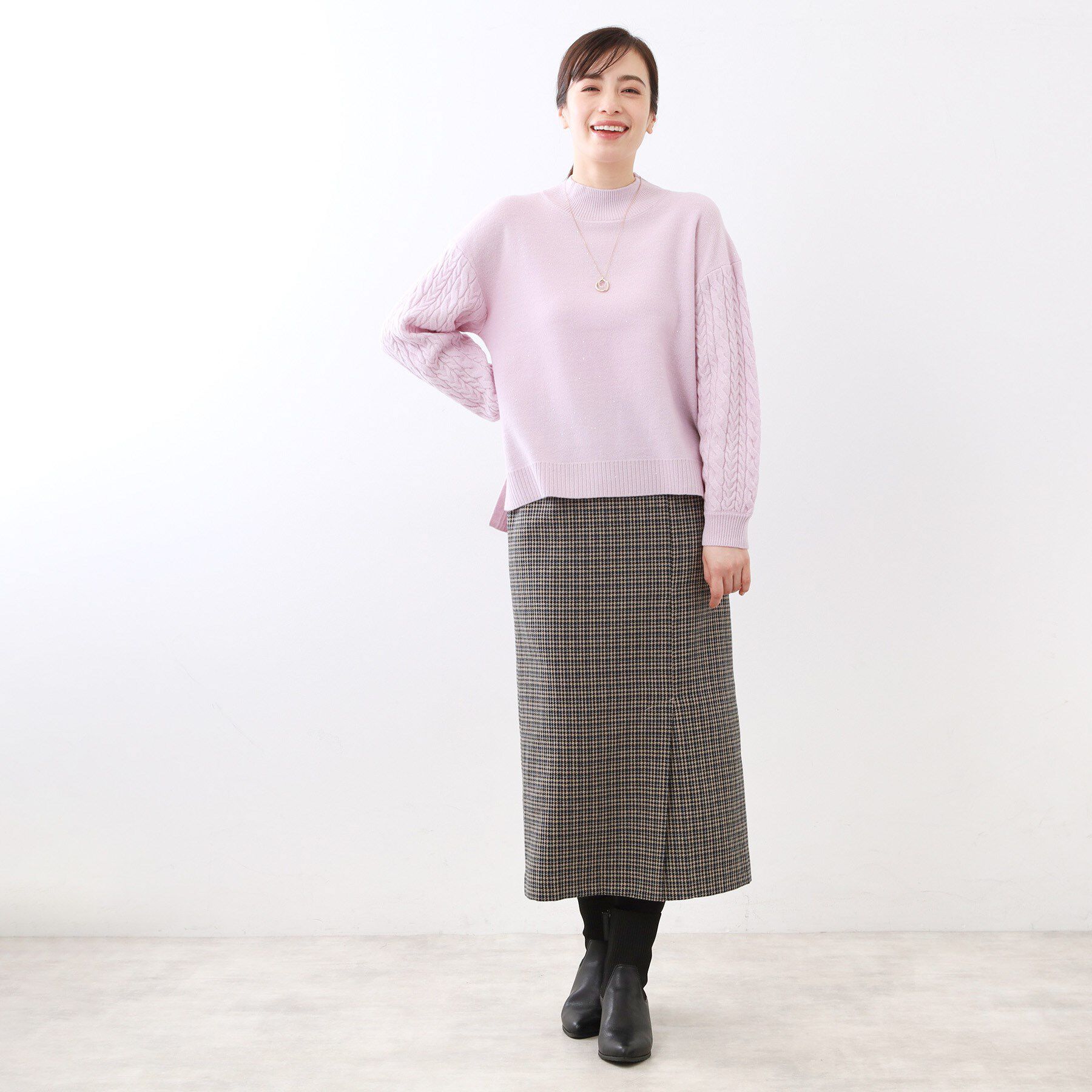 Reflect「【秋映え◎】千鳥格子風タイトスカート」|スカート|