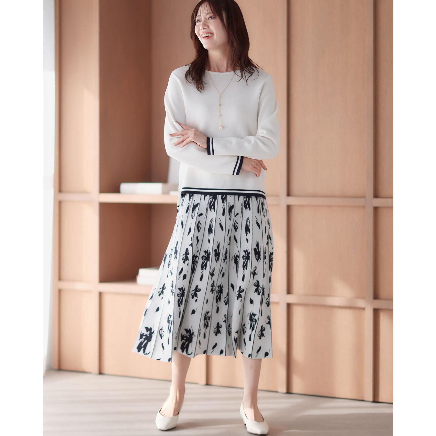 Reflect「【セットアップ可】ダブルジャカードニットプルオーバー」|ニット・セーター|