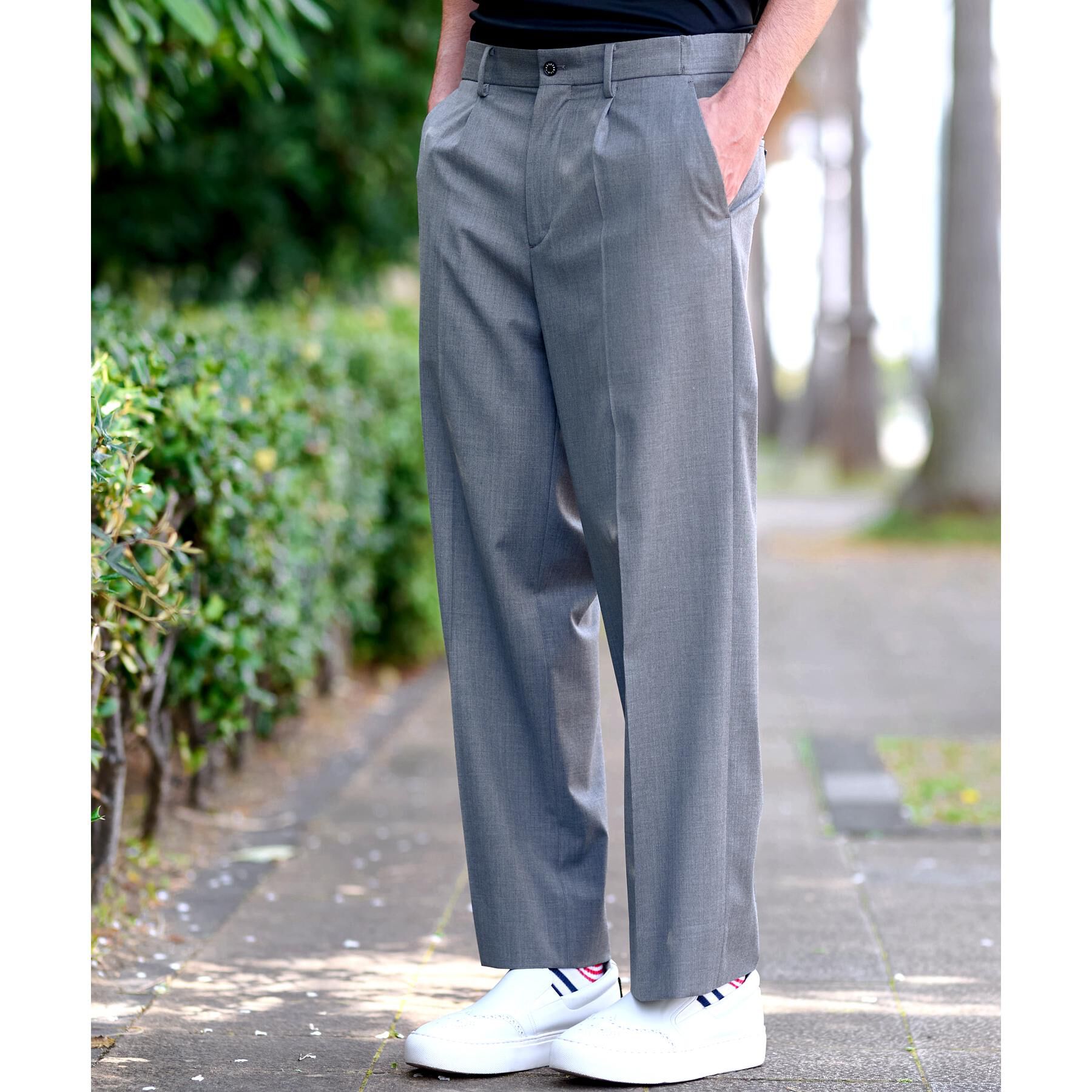 DRESSTERIOR「ウールブレンド イージーワイドパンツ」|その他|ライトグレー(011