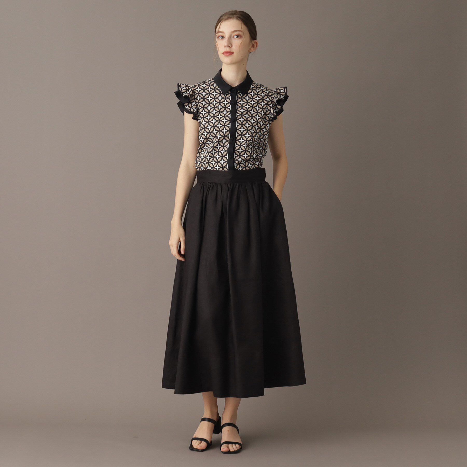 DRESSTERIOR「【洗える／ふんわり軽やか】フレンチリネンタックギャザースカート」|スカート|