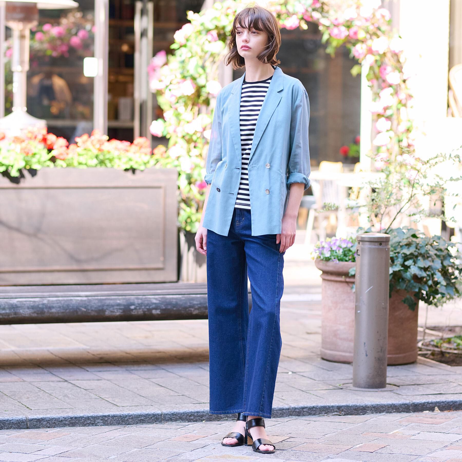 DRESSTERIOR「【清涼感/洗える】エアリーシアーダブルジャケット」|テーラードジャケット|