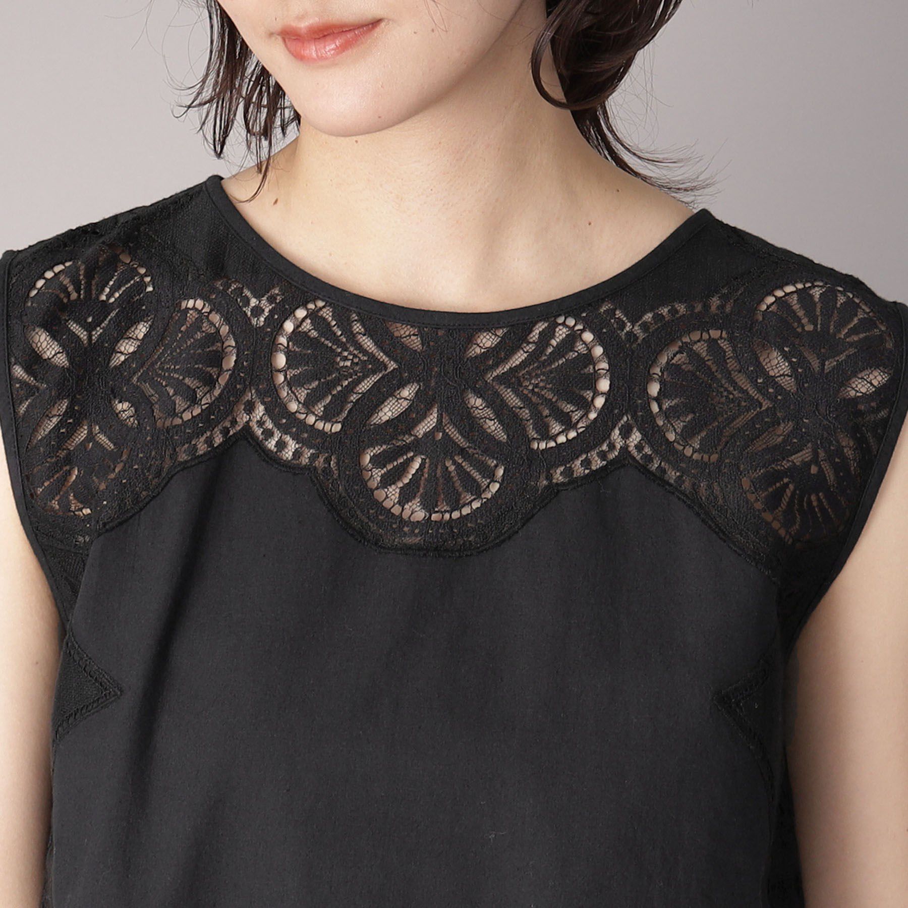 DRESSTERIOR「【コットン100％/洗える】パネルレースブラウス」|シャツ・ブラウス|