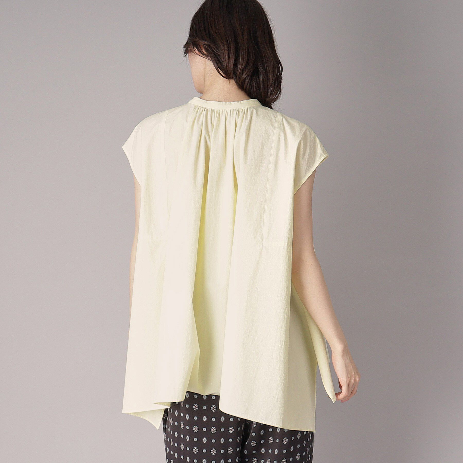 DRESSTERIOR「【コットン100％/洗える】フレンチスリーブイレギュラーヘムブラウス」|シャツ・ブラウス|