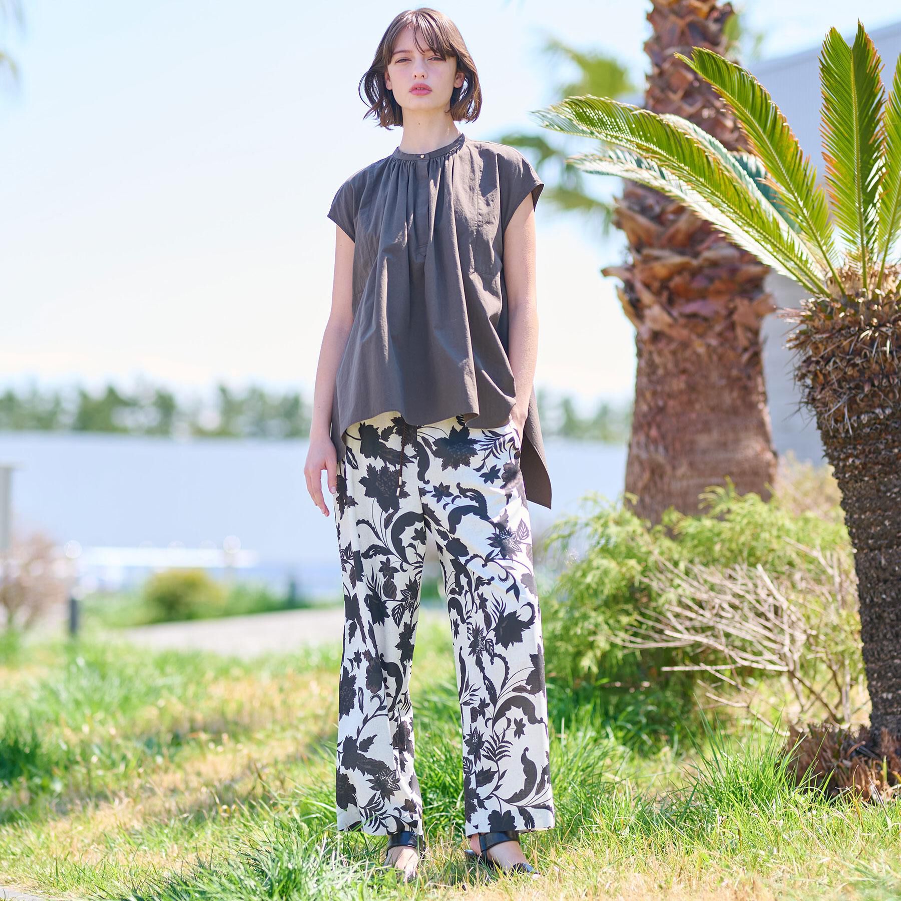 DRESSTERIOR「【コットン100％/洗える】フレンチスリーブイレギュラーヘムブラウス」|シャツ・ブラウス|