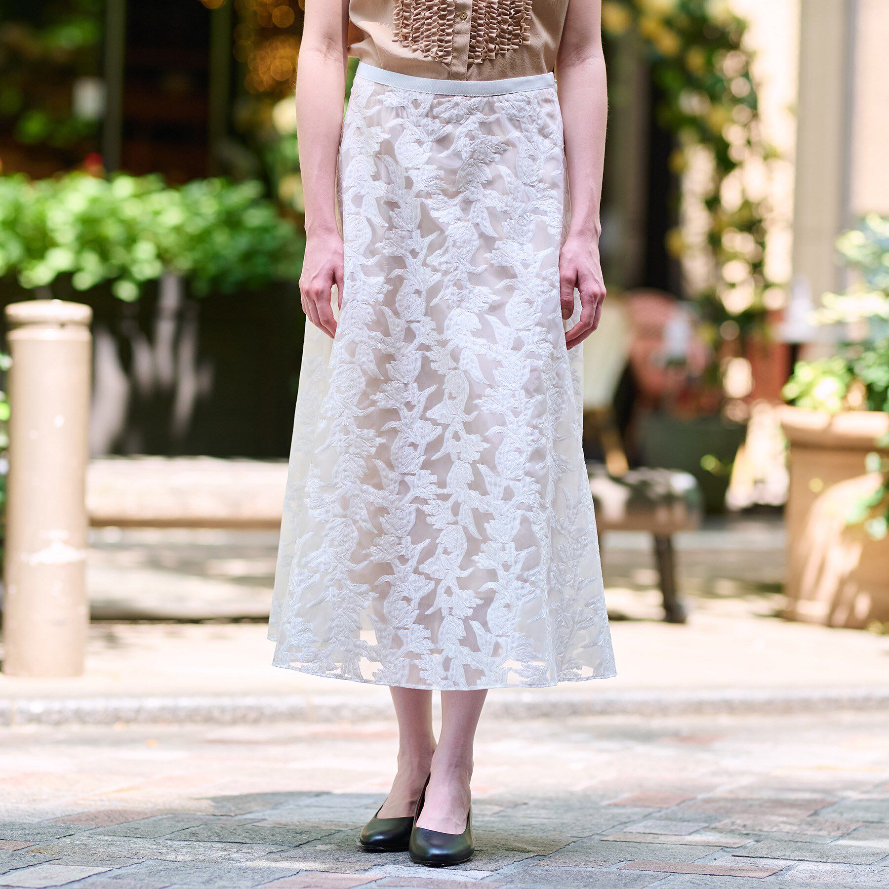 DRESSTERIOR「【きれいめ/裏地取り外し可】シアージャカードスカート」|スカート|