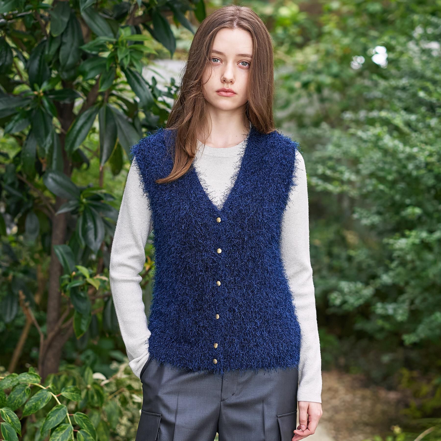 DRESSTERIOR「【洗える/前後2WAY】フェザーヤーン2WAYニットプルオーバー」|ニット・セーター|