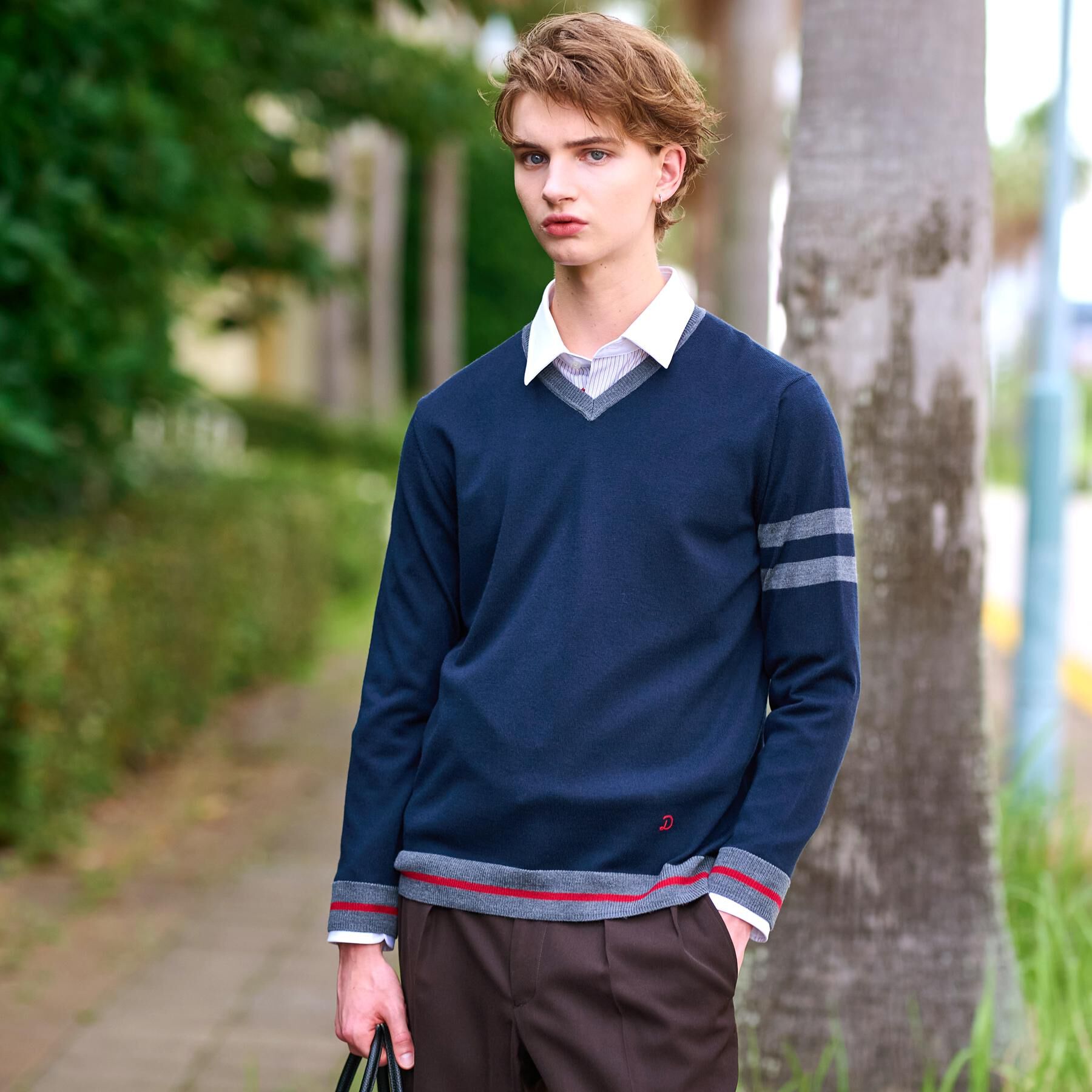 DRESSTERIOR「ウォッシャブルファインメリノ Vネックニット」|ニット・セーター|