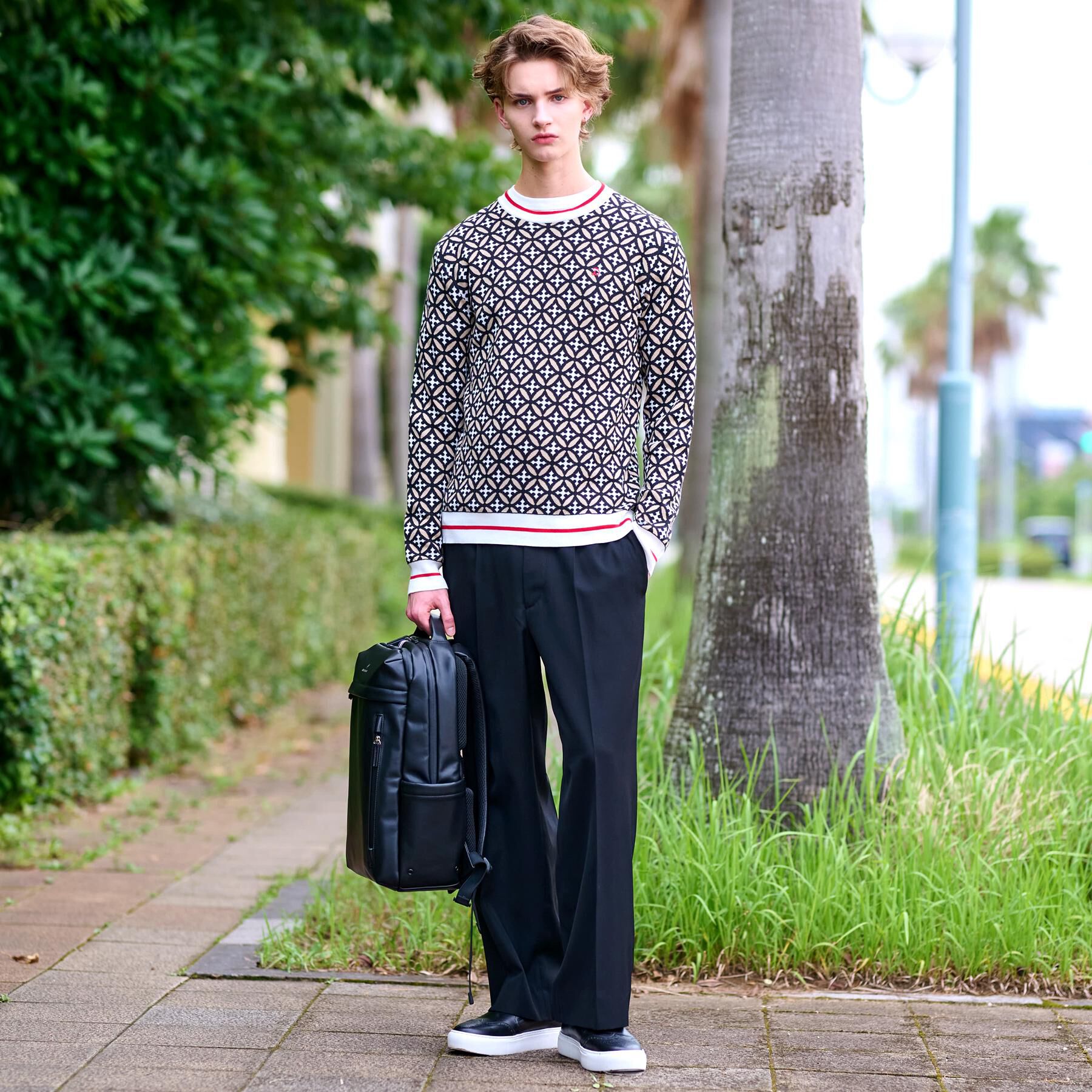 DRESSTERIOR「オーバーラップサークルジャカードニット」|ニット・セーター|