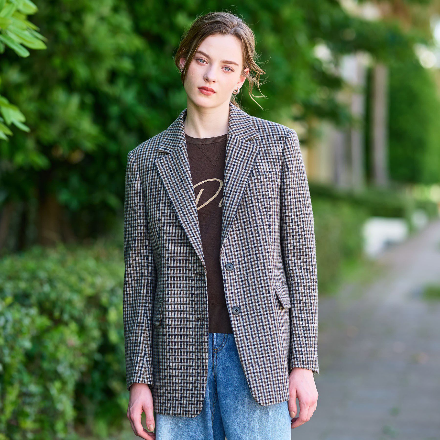 DRESSTERIOR「【きれいめカジュアル/オンオフ】ガンクラブチェックジャケット」|テーラードジャケット|ブラウン(243)