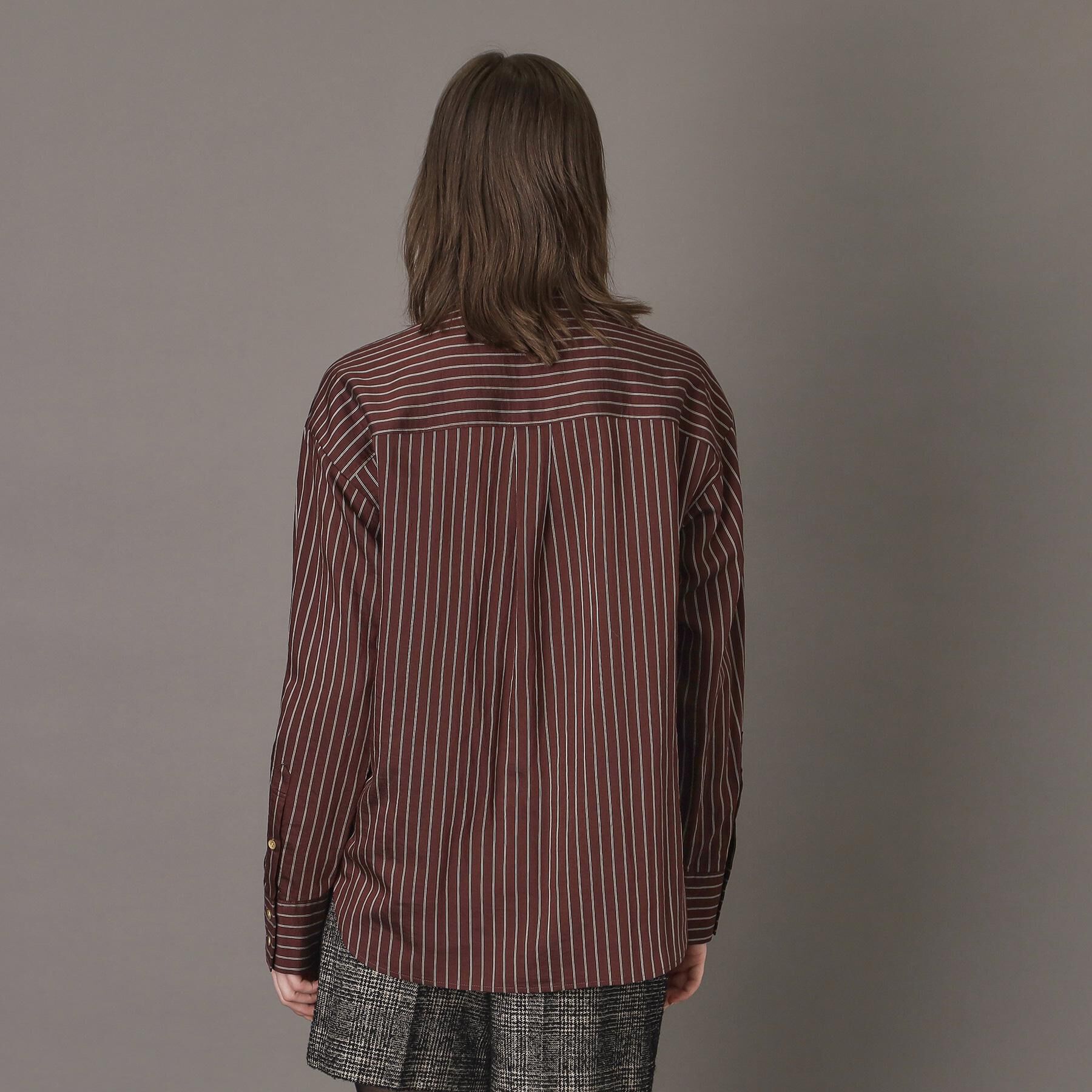 DRESSTERIOR「【洗える/オンオフ/otonaMUSE 11月号掲載】3WAYタイ付きアーカーストライプシャツ」|シャツ・ブラウス|