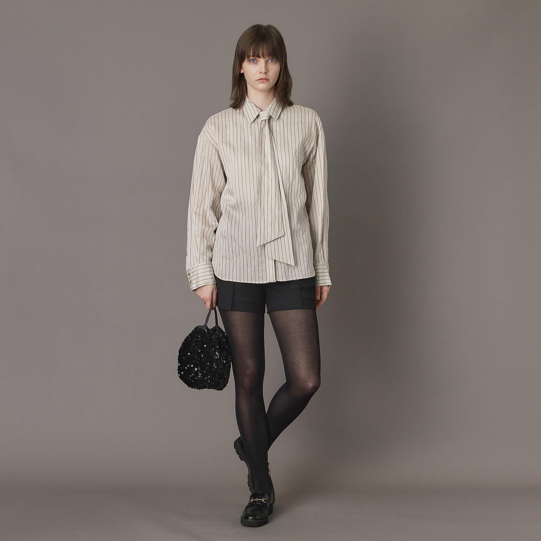 DRESSTERIOR「【洗える/オンオフ/otonaMUSE 11月号掲載】3WAYタイ付きアーカーストライプシャツ」|シャツ・ブラウス|