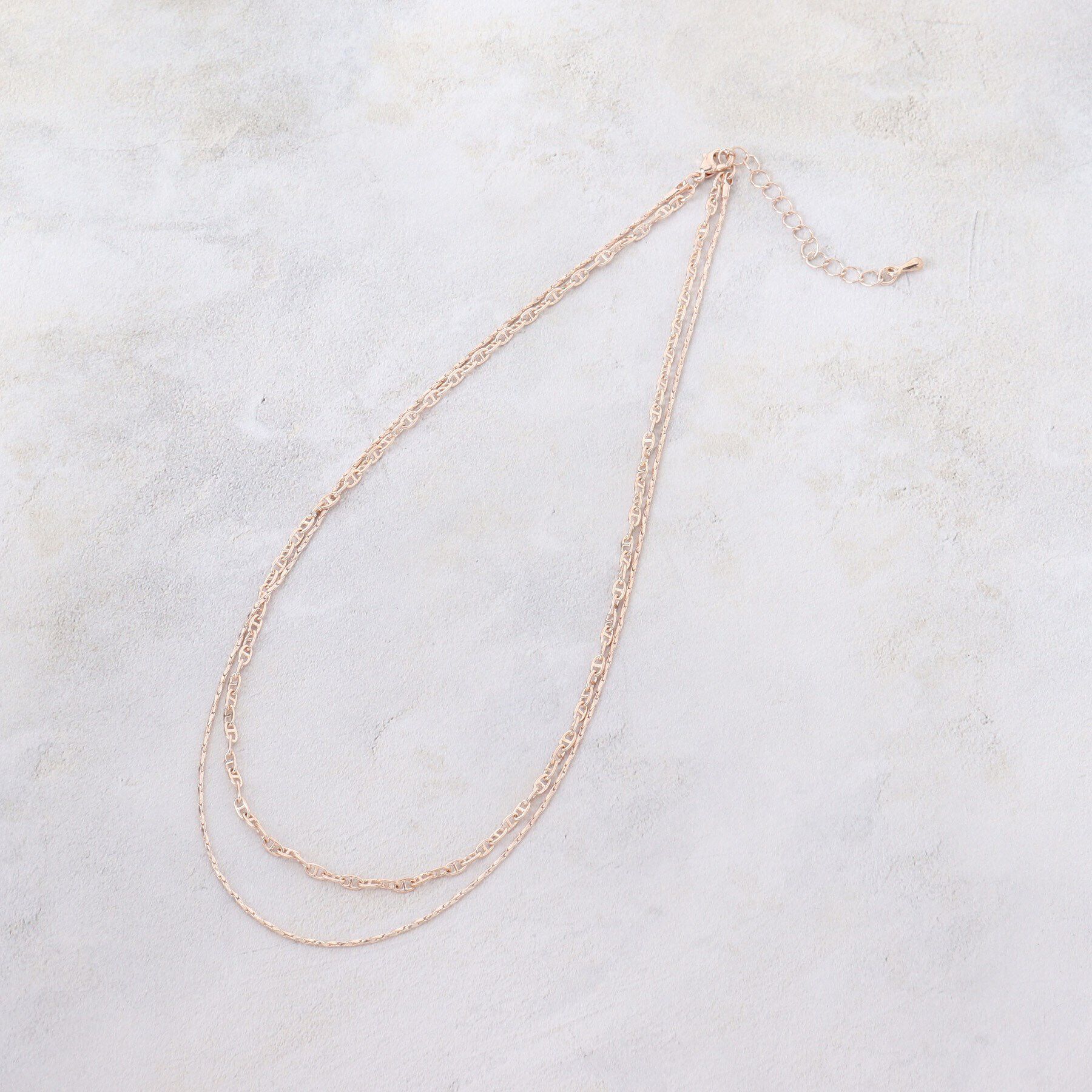 grove「アンカーチェーン2連ネックレス」|ネックレス|ピンクシルバー(00