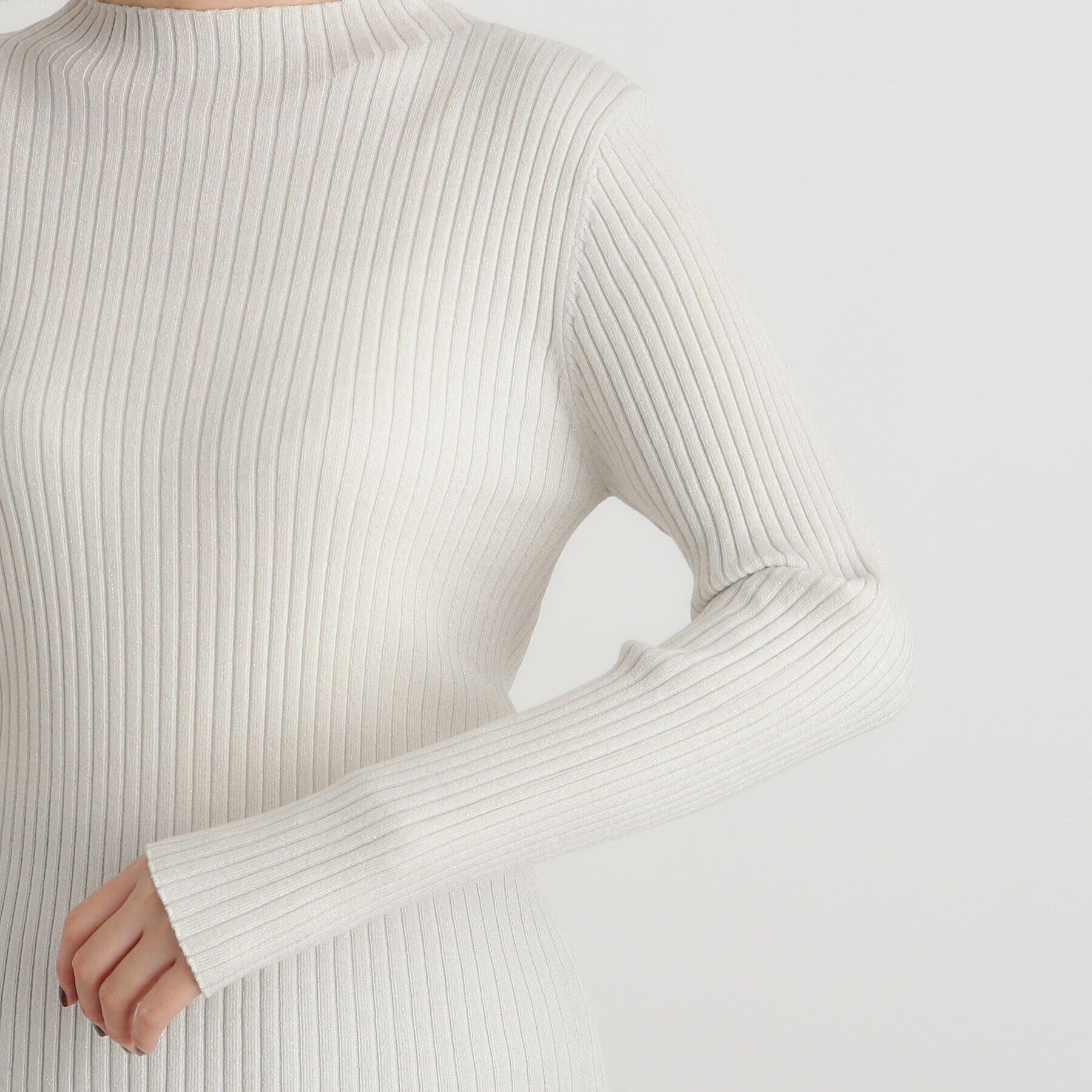 grove「バック釦ラメリブニットプルオーバー」|ニット・セーター|