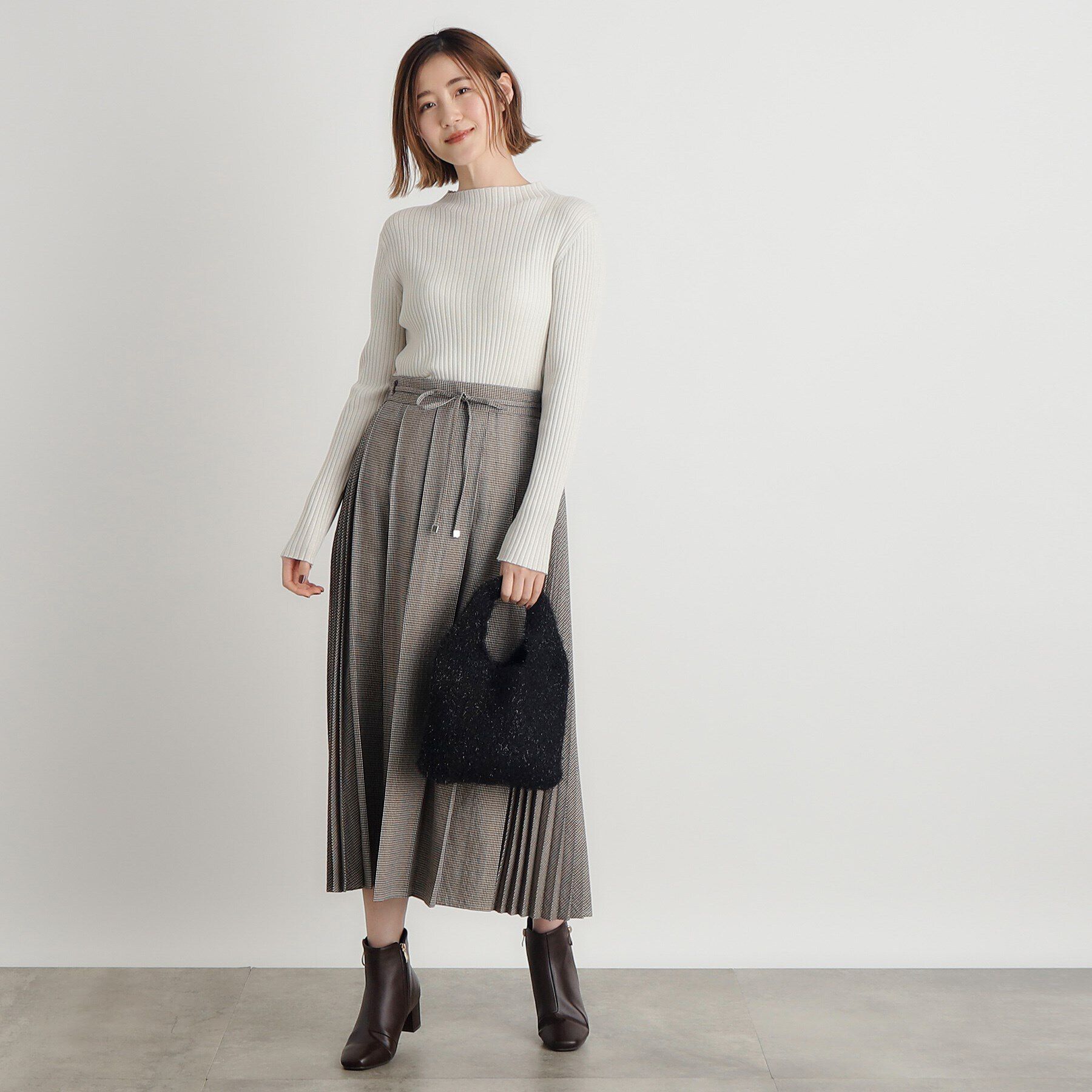 grove「バック釦ラメリブニットプルオーバー」|ニット・セーター|