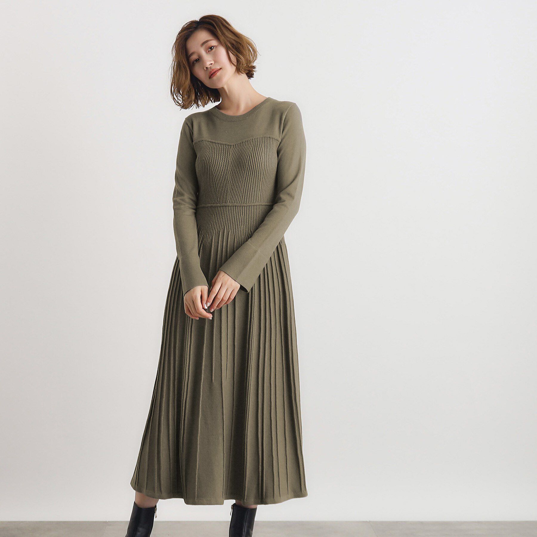 grove「ビスチェライクリブニットワンピース」|ワンピース|