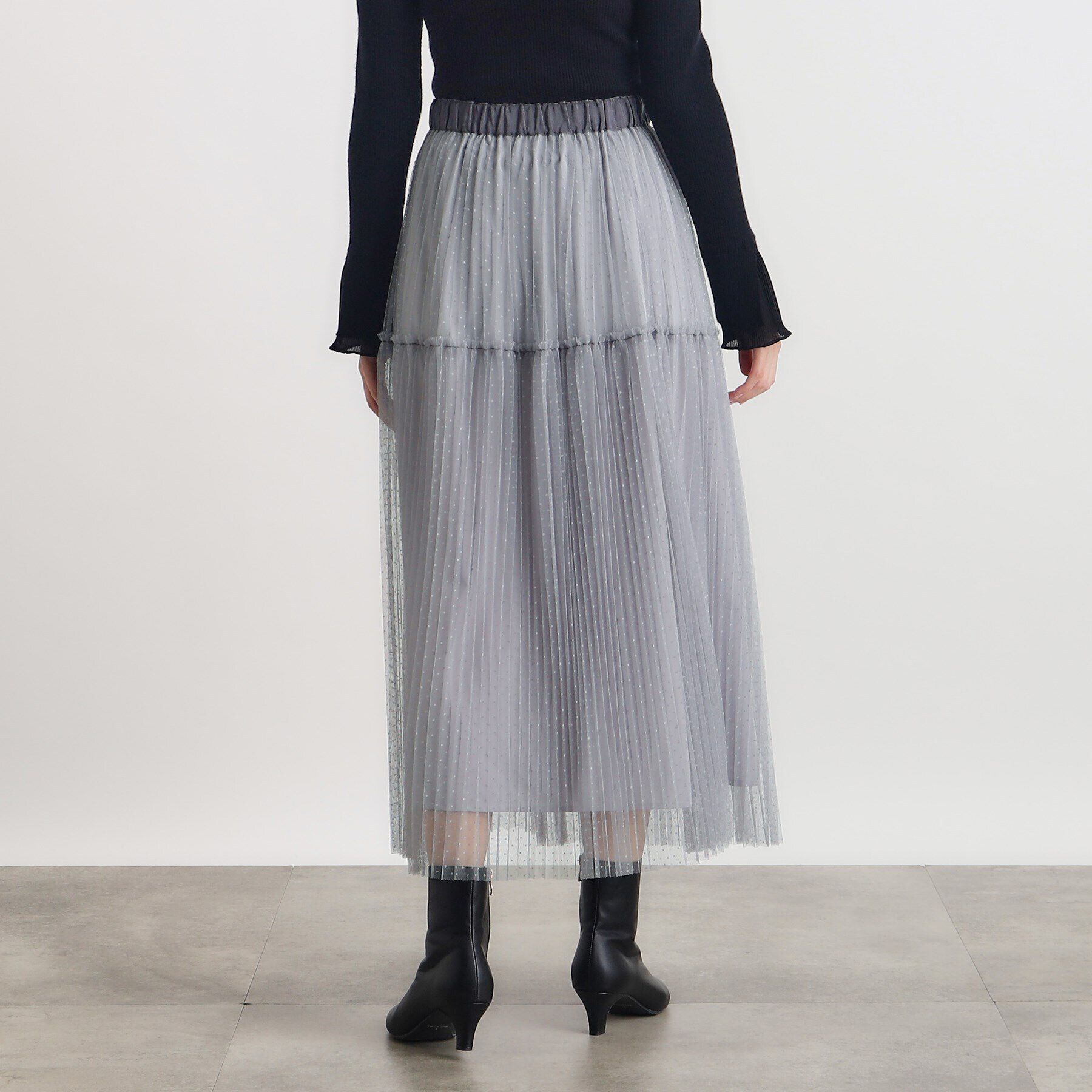grove「ドットチュールプリーツスカート」|スカート|