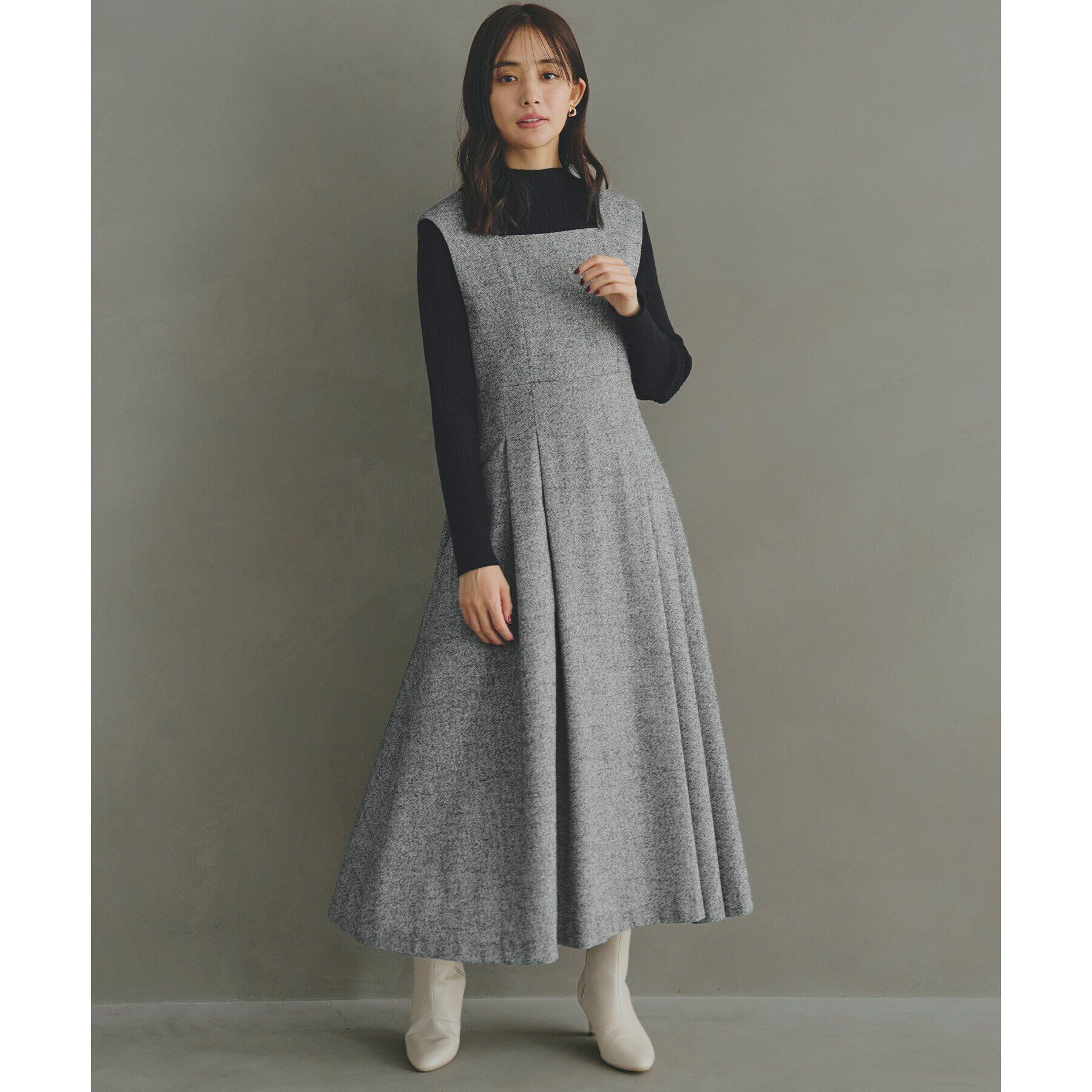 grove「【前後2WAY】ラメツイードフレアージャンドレ」|ワンピース|