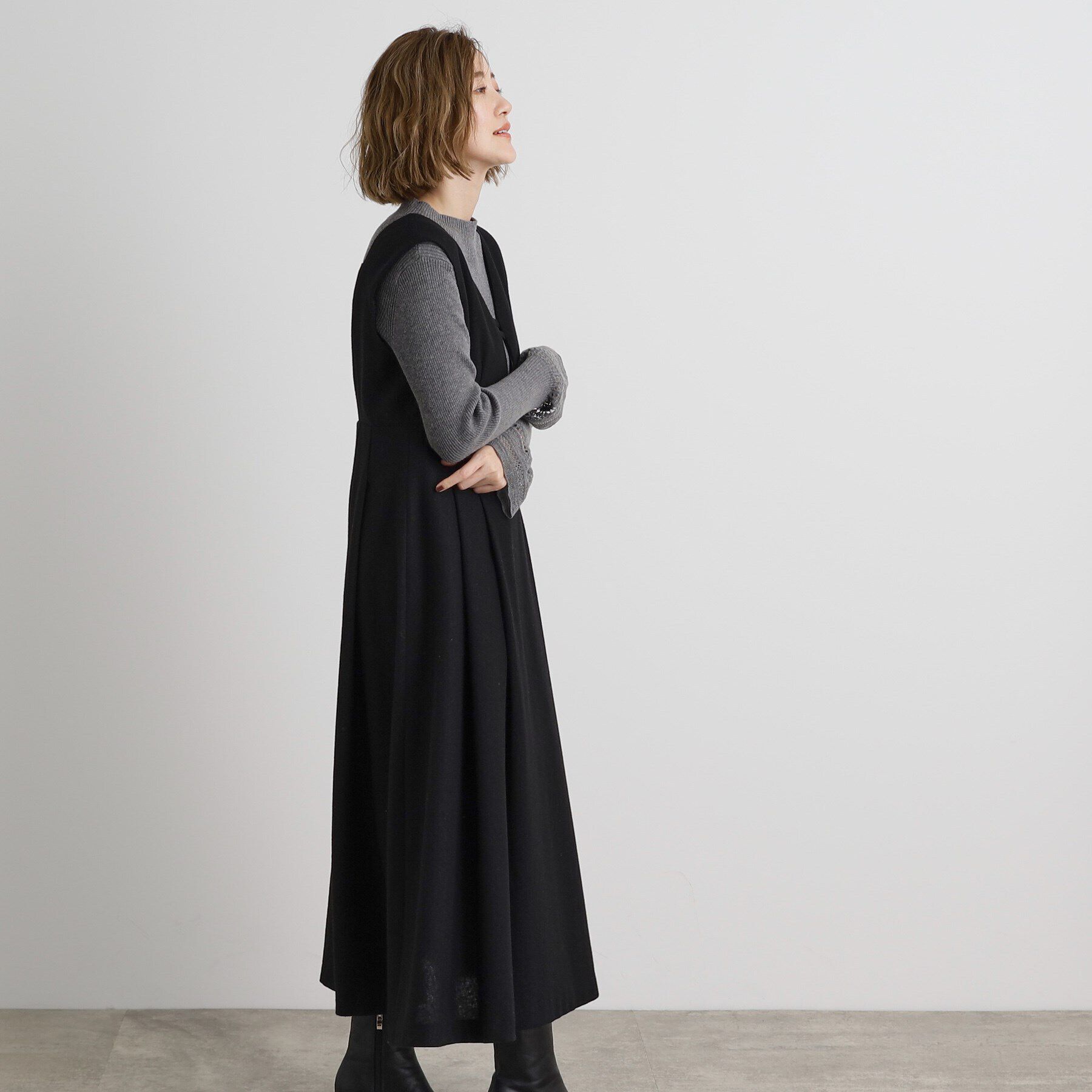 grove「【前後2WAY】ラメツイードフレアージャンドレ」|ワンピース|